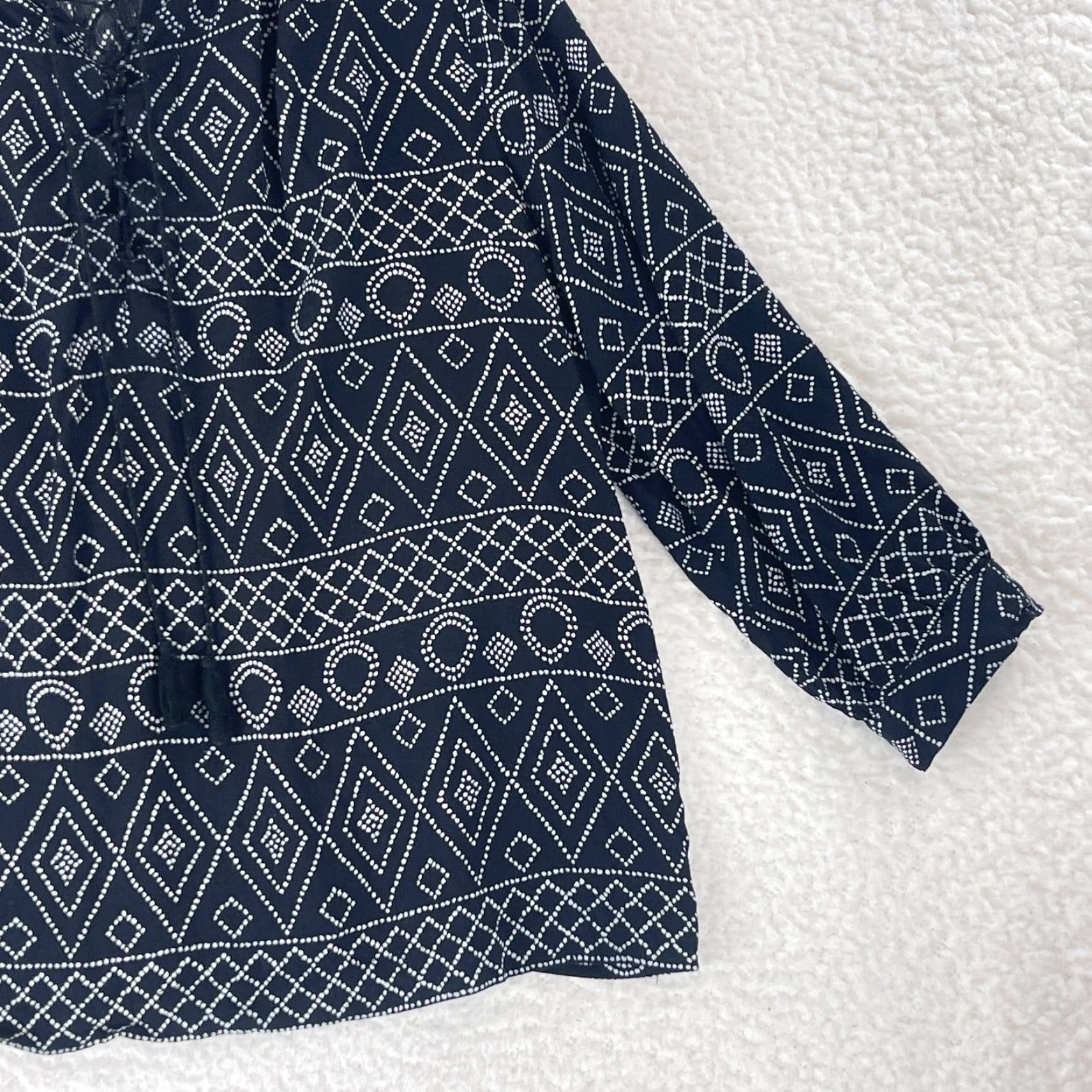 Madewell Madewell Black Lace-Up Peasant Caravan Shirt Womens 3/4 Sleeve Size Large Size L / US 10 / IT 46 - 3 Thumbnail