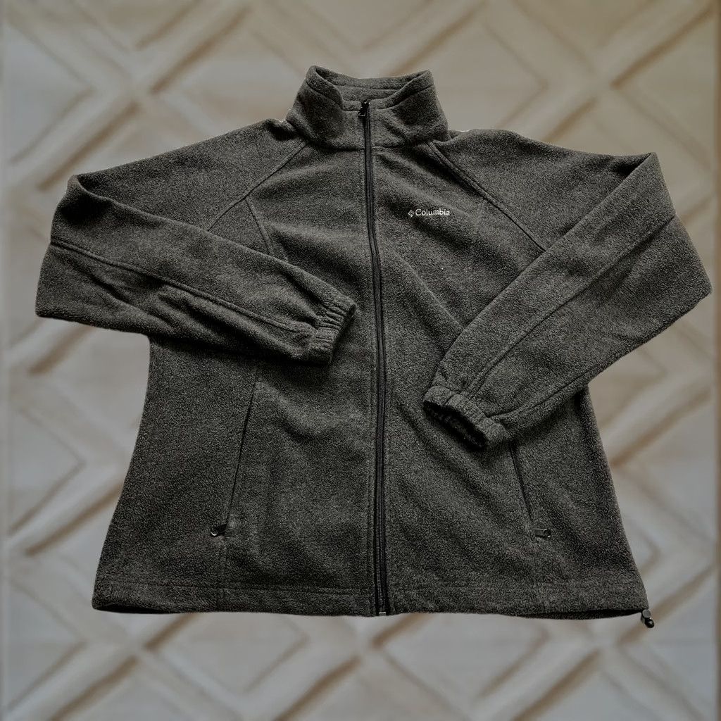 Logo 7 Columbia Active Jacket Mens Large Dark Gray Fleece Full Zip Logo Hiking Outdoor Size US L / EU 52-54 / 3 - 1 Thumbnail