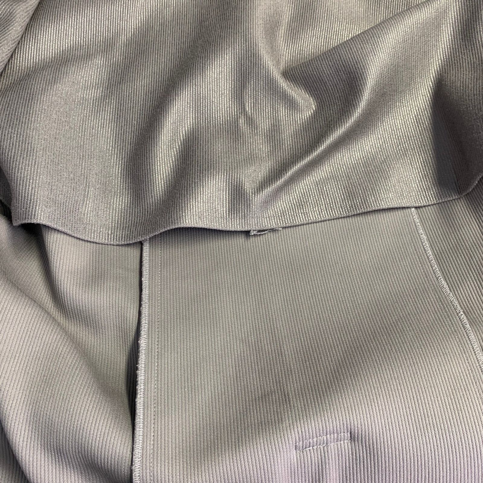 Alaia ALAIA Grey Silver Cotton Twill Belted Double Breasted Coat Size L / US 10 / IT 46 - 7 Thumbnail