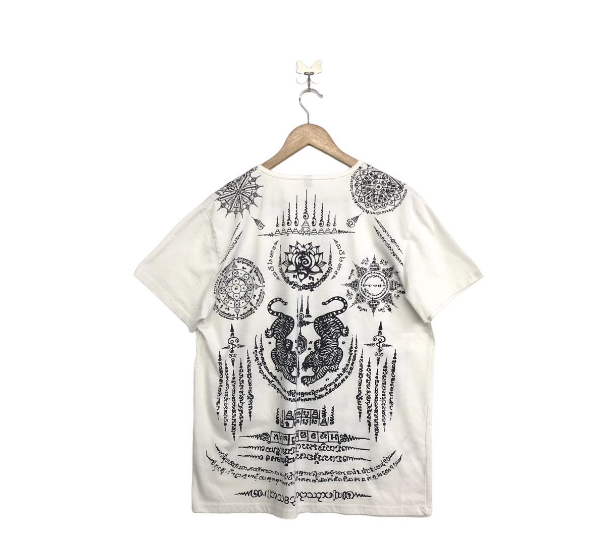 Japanese Brand Amina Sak Yant Twin Tiger Motive Miror Print Shirt Size US M / EU 48-50 / 2 - 2 Thumbnail