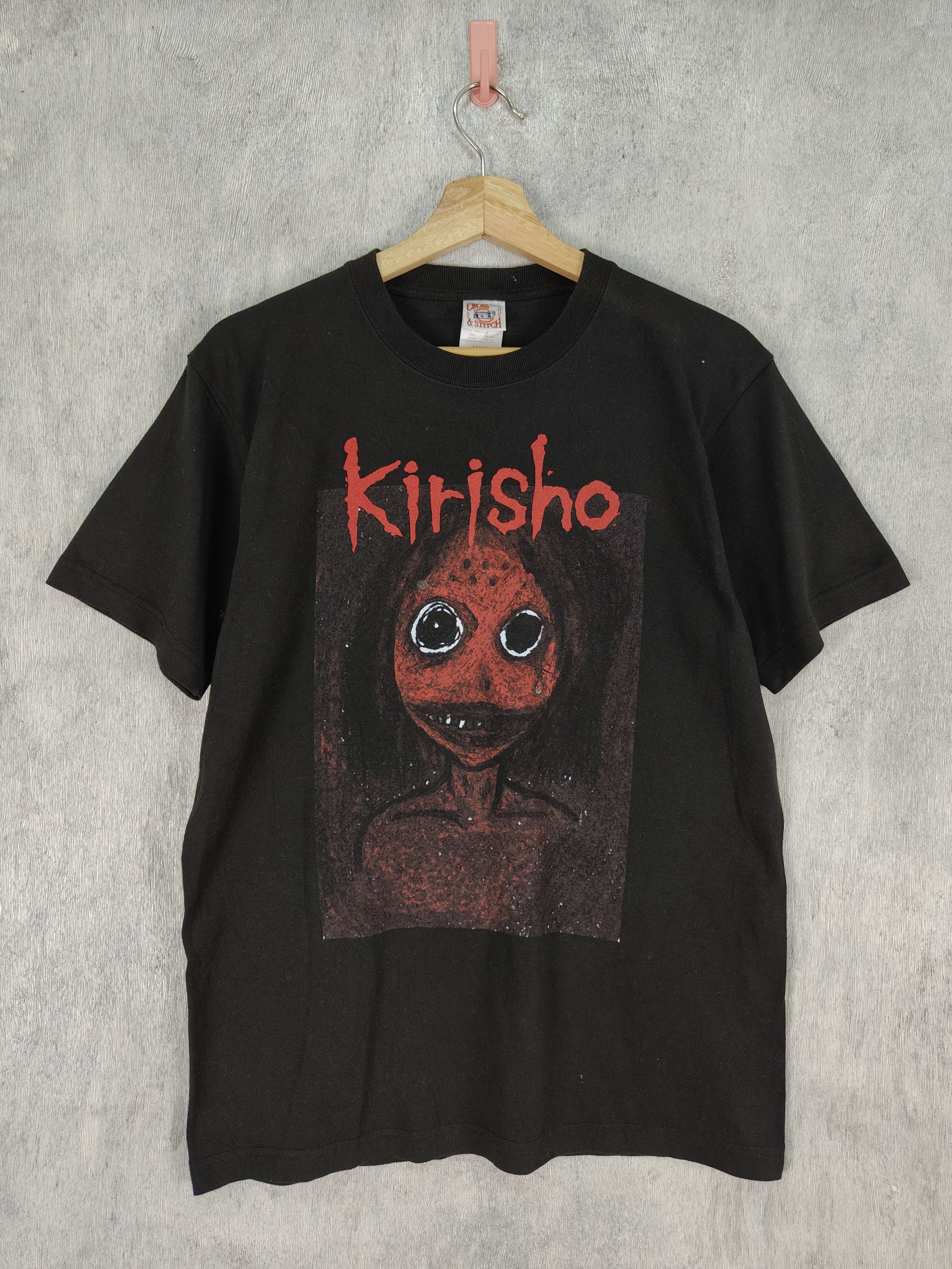 image of Anima x Vintage Kirisho Anime Horror Face Shirt in Black, Men's (Size Large)