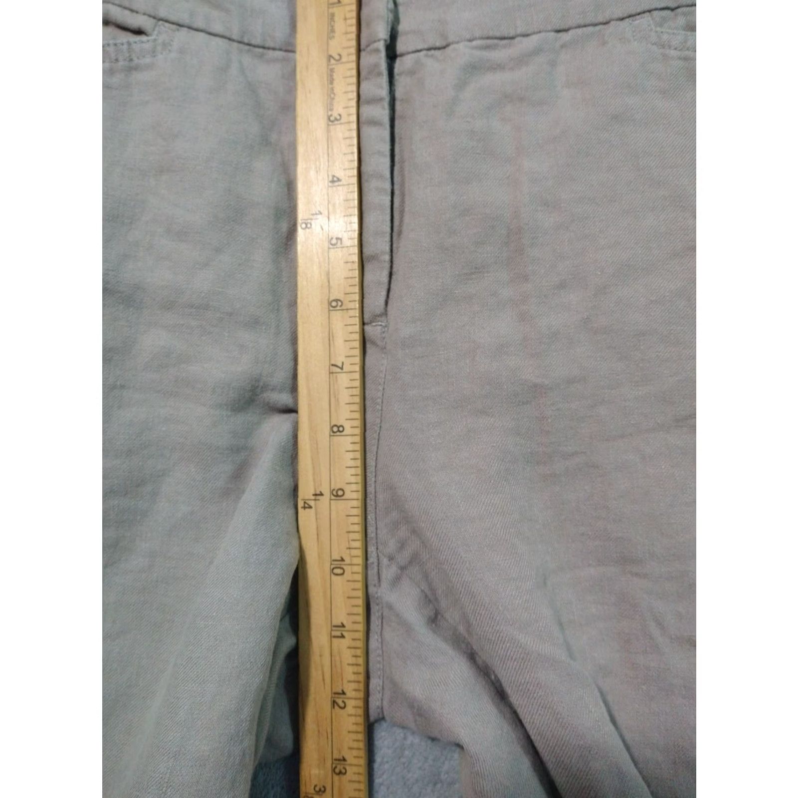 Eileen Fisher Eileen Fisher Pants Womens Petites Medium Beige Linen Wide-Leg Crop Beachy Size 32" / US 10 / IT 46 - 4 Thumbnail