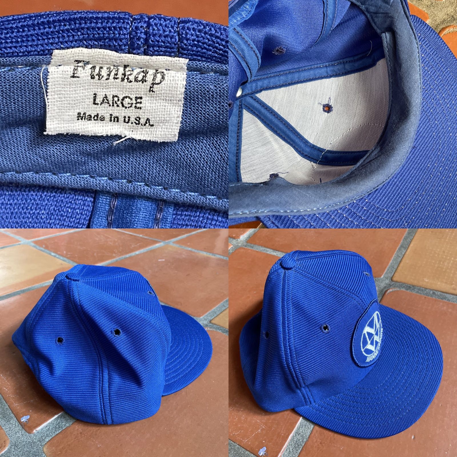 Vintage VINTAGE Funkap Blue Adjustable Snapback Hat Mens MANNESMANN German Conglomerate Truckera style Cap USA Made 1990s Blue Snapback Mens Size ONE SIZE - 10 Thumbnail