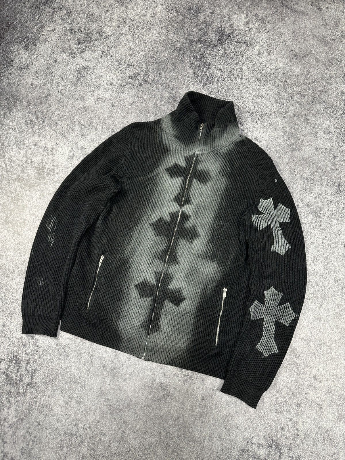 Other Custom Gap Sweater Zip Up Avant Garde Style Crosses Opium L Size US L / EU 52-54 / 3 - 1 Thumbnail