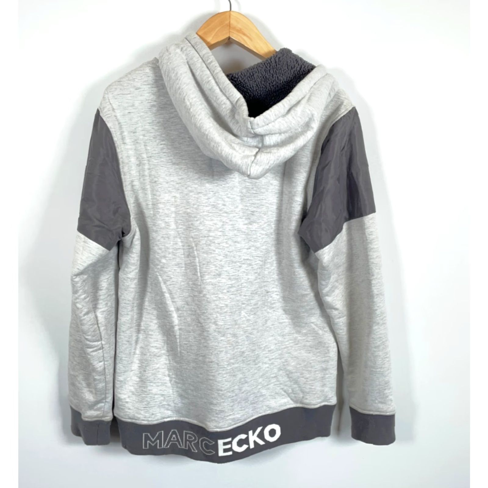 Vintage Ecko Hoodie Mens Large Heather Gray Zip Up Sherpa Lined Full Zip Sweatshirt Y2K VTG Size US L / EU 52-54 / 3 - 2 Thumbnail