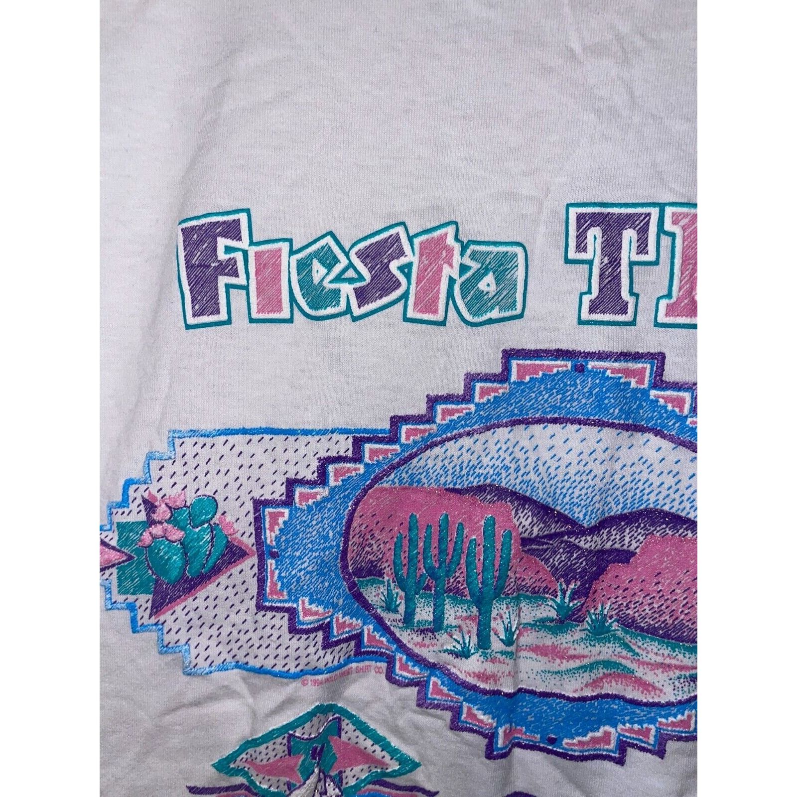 Jerzees Vintage Fiesta Texas San Antonio Shirt Graphic L White Tee Size US L / EU 52-54 / 3 - 3 Thumbnail