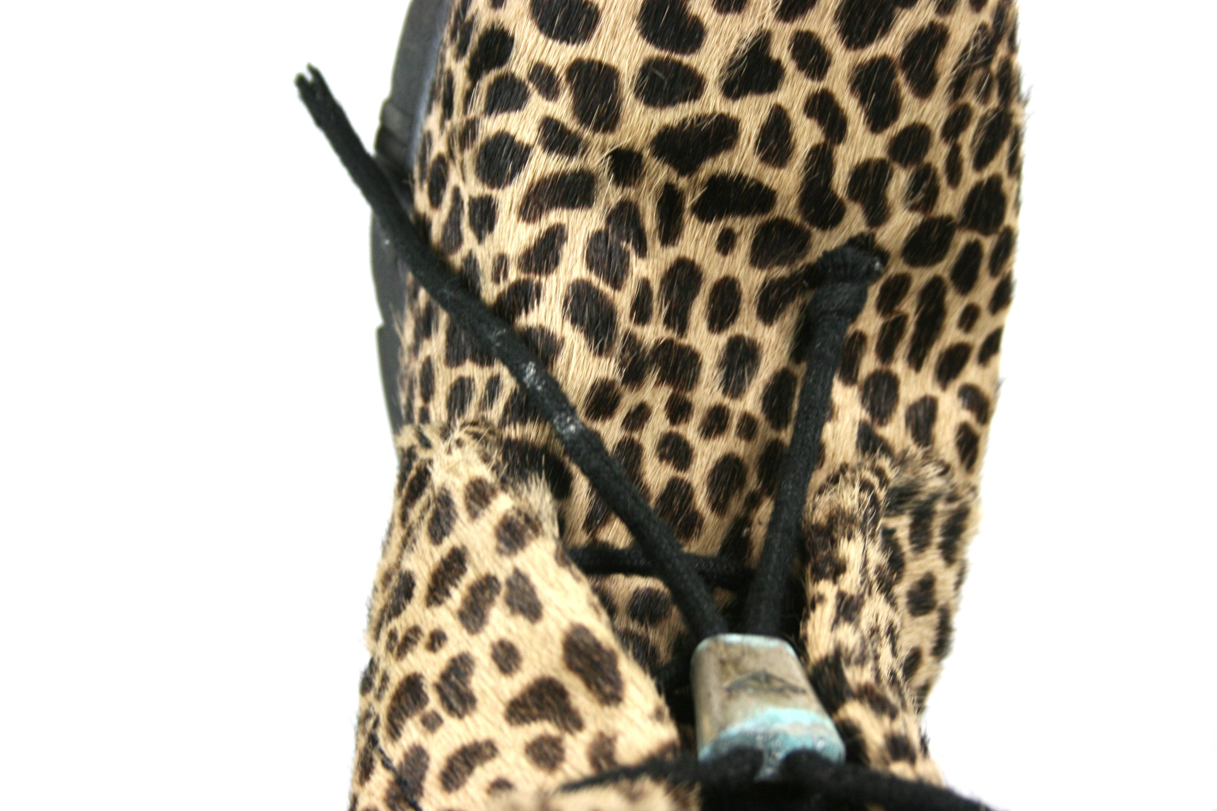 Japanese Brand Bumper Y2K Pony Hair Leopard Fur Boots Vintage Size US 10 / IT 40 - 9 Thumbnail