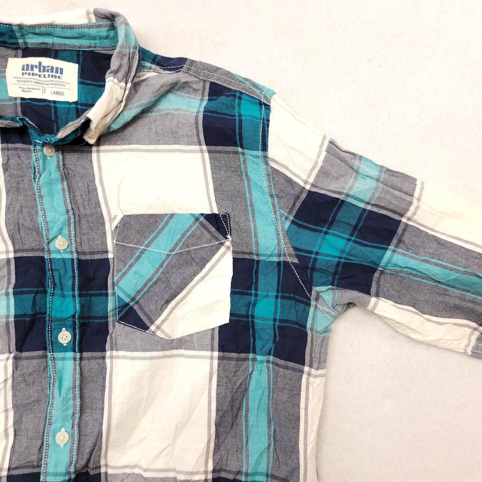 Urban Pipeline Urban Pipeline Tartan Flannel Shirt Mens Size L Black White Size US L / EU 52-54 / 3 - 5 Thumbnail