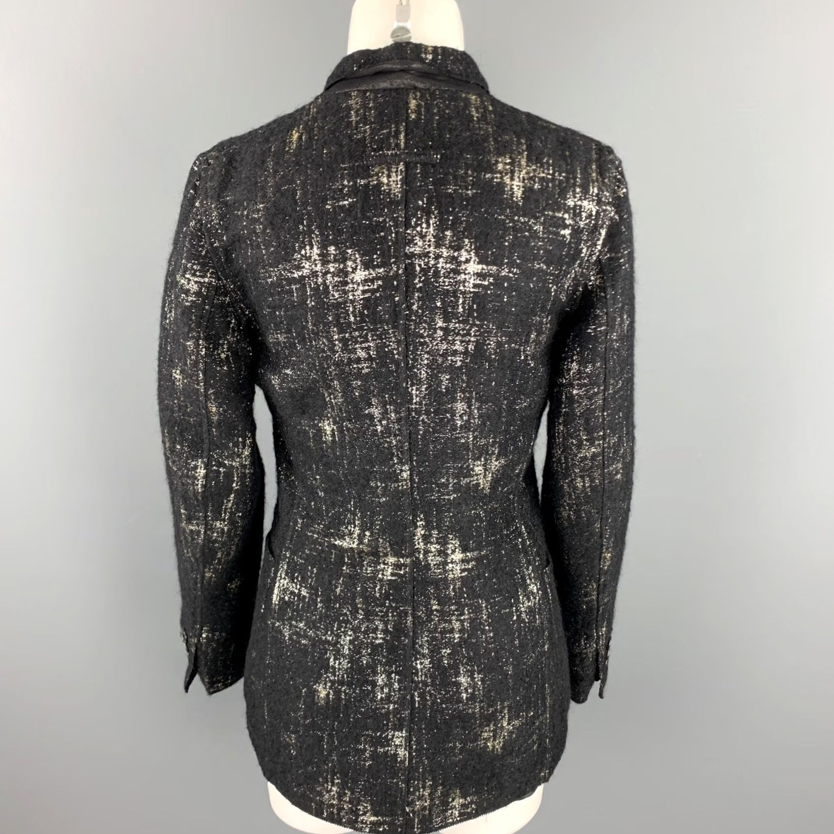 Jean Paul Gaultier JEAN PAUL GAULTIER Jacket Size 8 Silk Black Silver Mary Jane Size 30" / US 8 / IT 44 - 4 Thumbnail