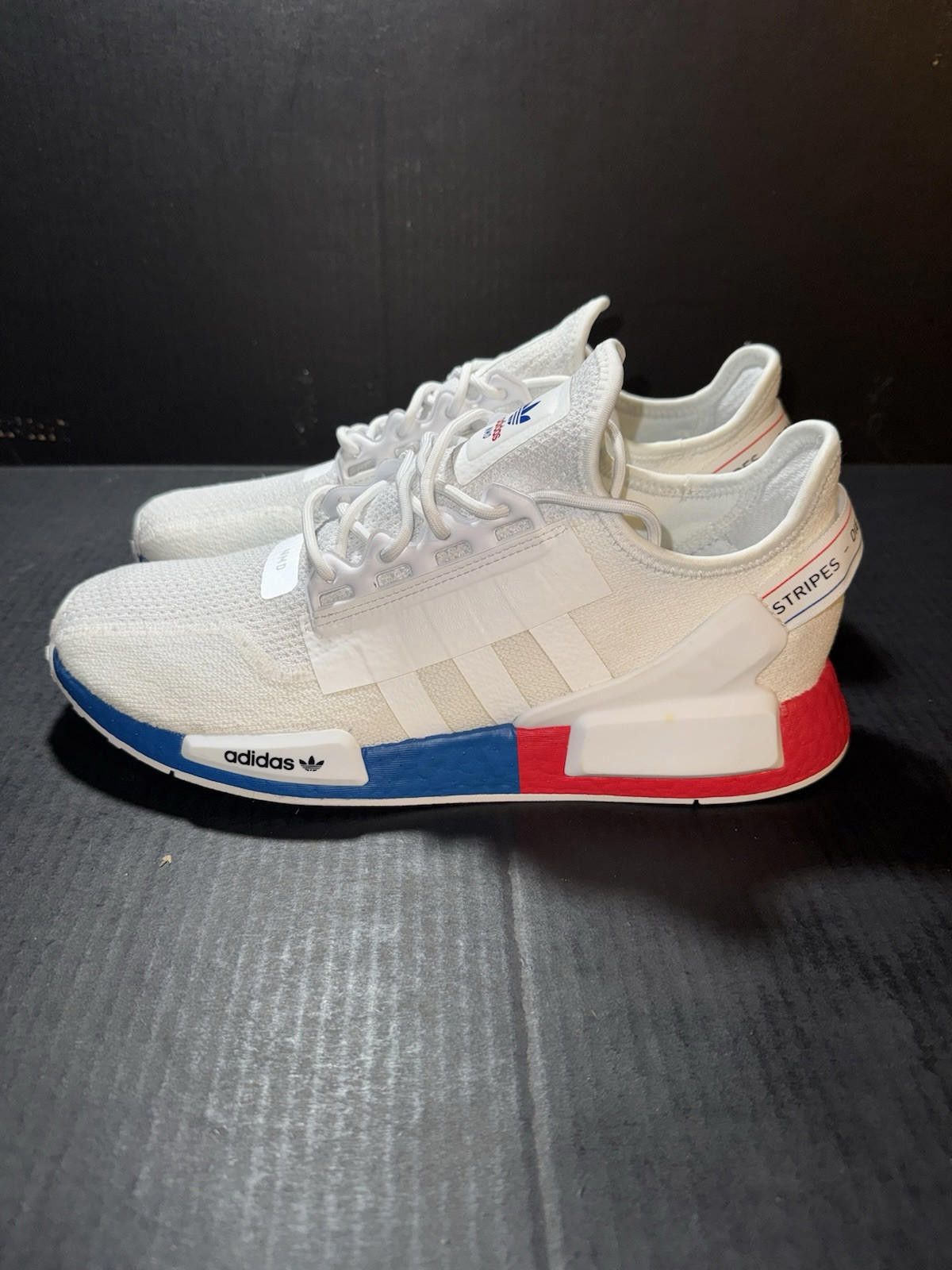 Adidas Adidas Men's NMD_R1 V2 White Lush Red Blue FX4148 Sz 11 USA Size US 11 / EU 44 - 5 Thumbnail