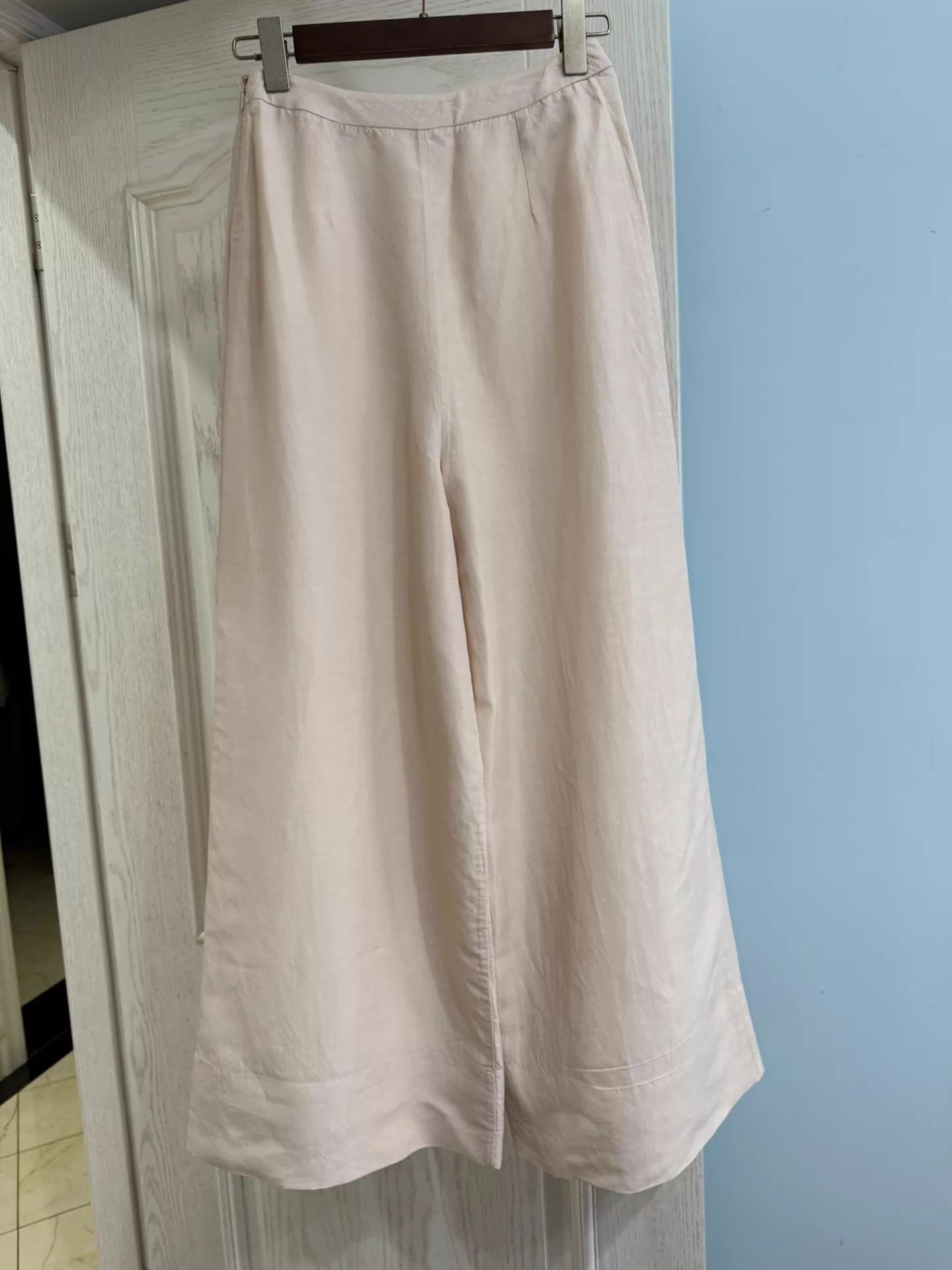 Jil Sander Jil Sander Women's Linen Blend Light Pink Trousers Size 25" / US 0 / IT 36 - 3 Thumbnail