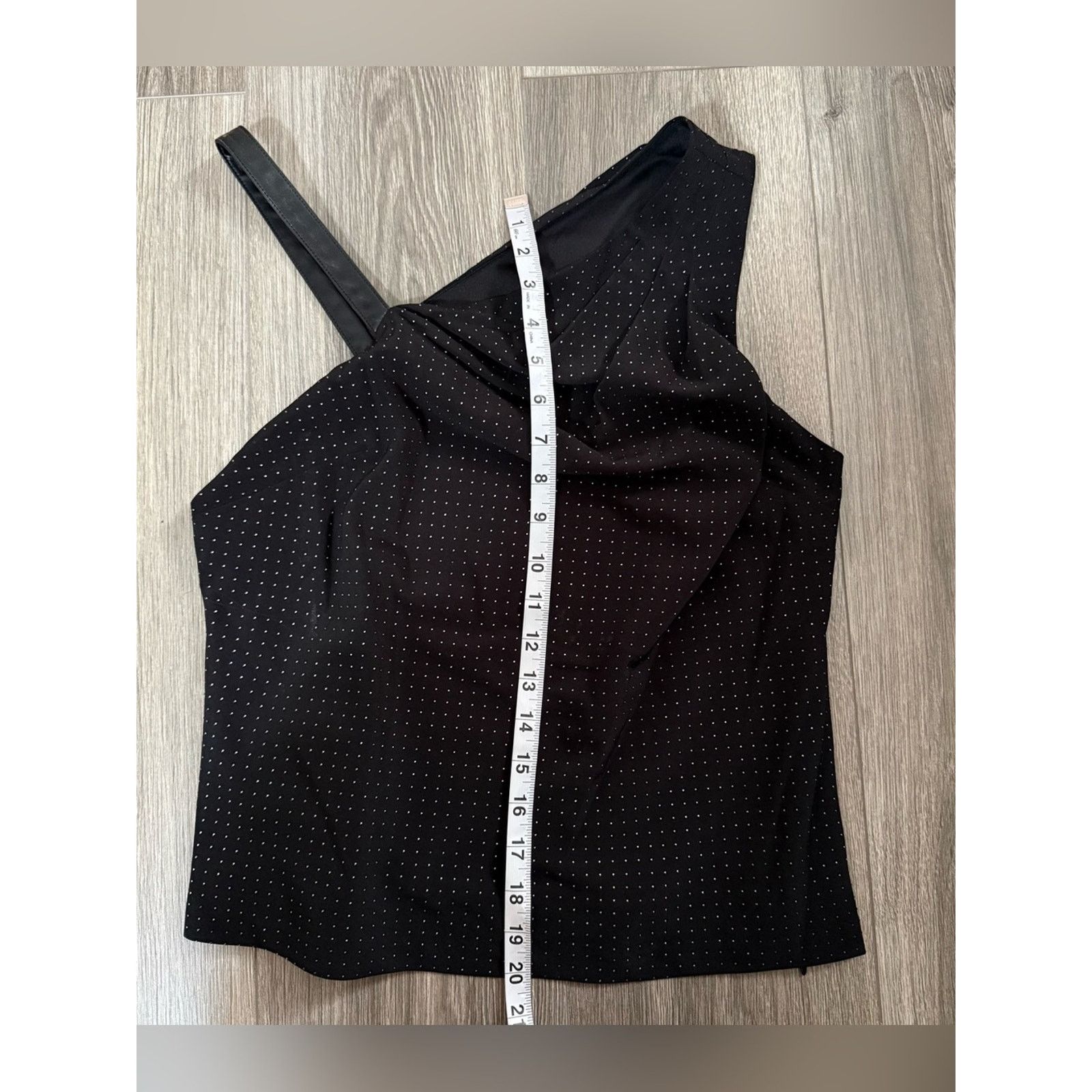 DKNY DKNY Black Studded Top with Faux Leather Strap Size Small Size S / US 4 / IT 40 - 7 Thumbnail