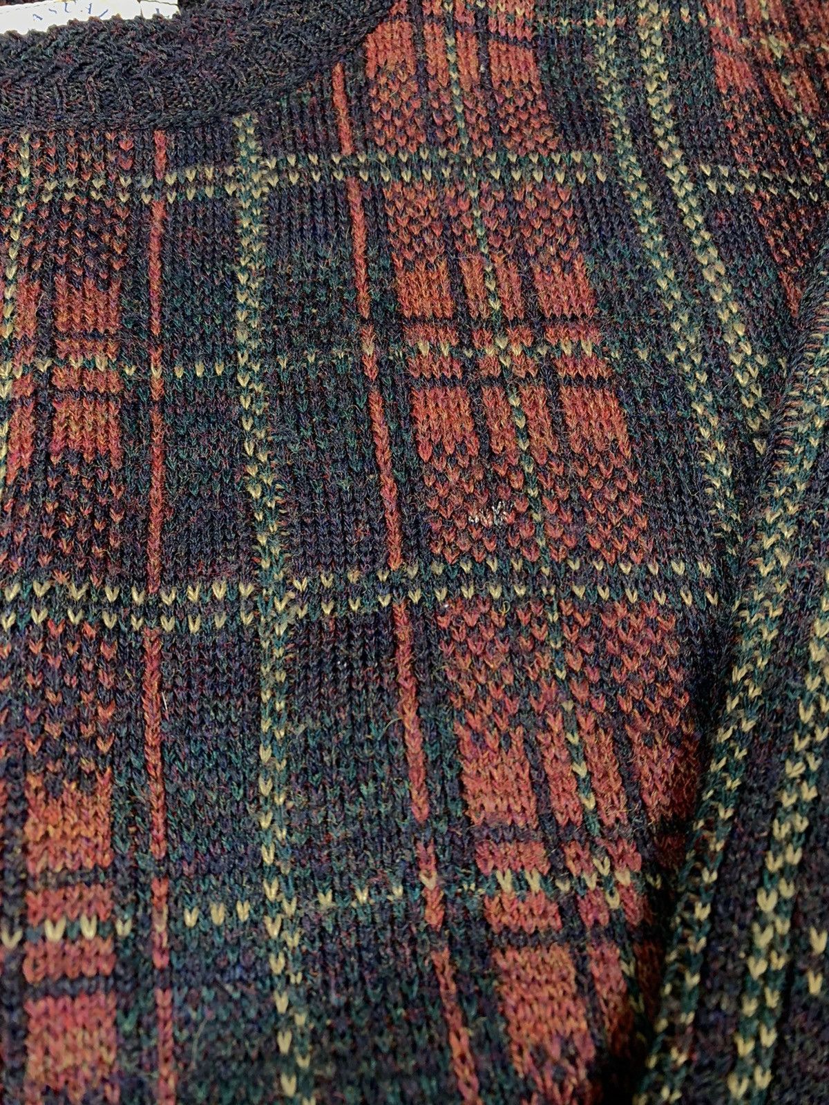 Japanese Brand × Vintage Vintage 90s Japanese coloured check sweater streetwear sizeL Size US L / EU 52-54 / 3 - 5 Thumbnail