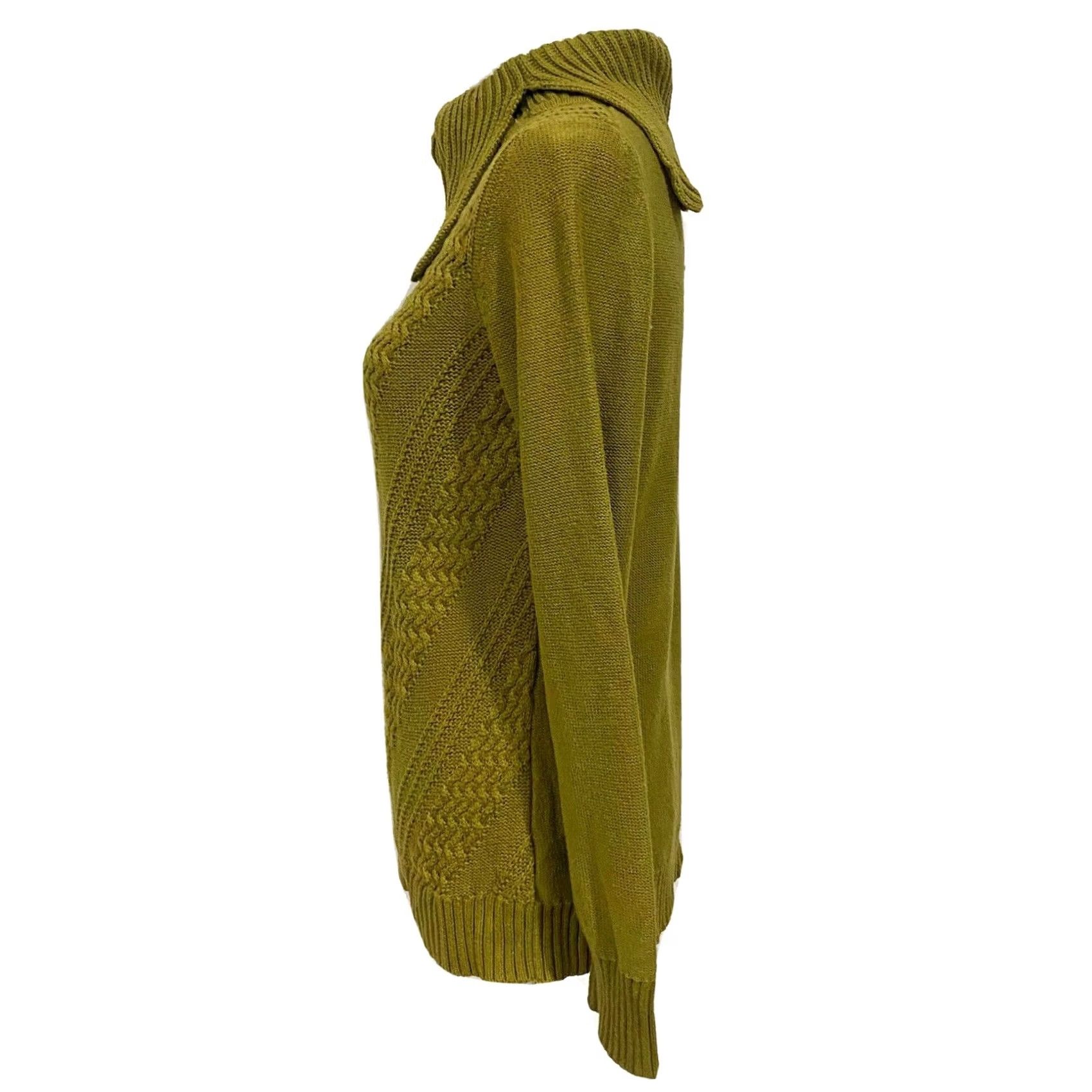 Coldwater Creek VINTAGE? No — Coldwater Creek Women’s Sweater Cable Knit Cowl Neck Green XS 4-6 Winter Fall Pullover Knitted Knit Cotton Blend Classic Mens? Size XS / US 0-2 / IT 36-38 - 3 Thumbnail