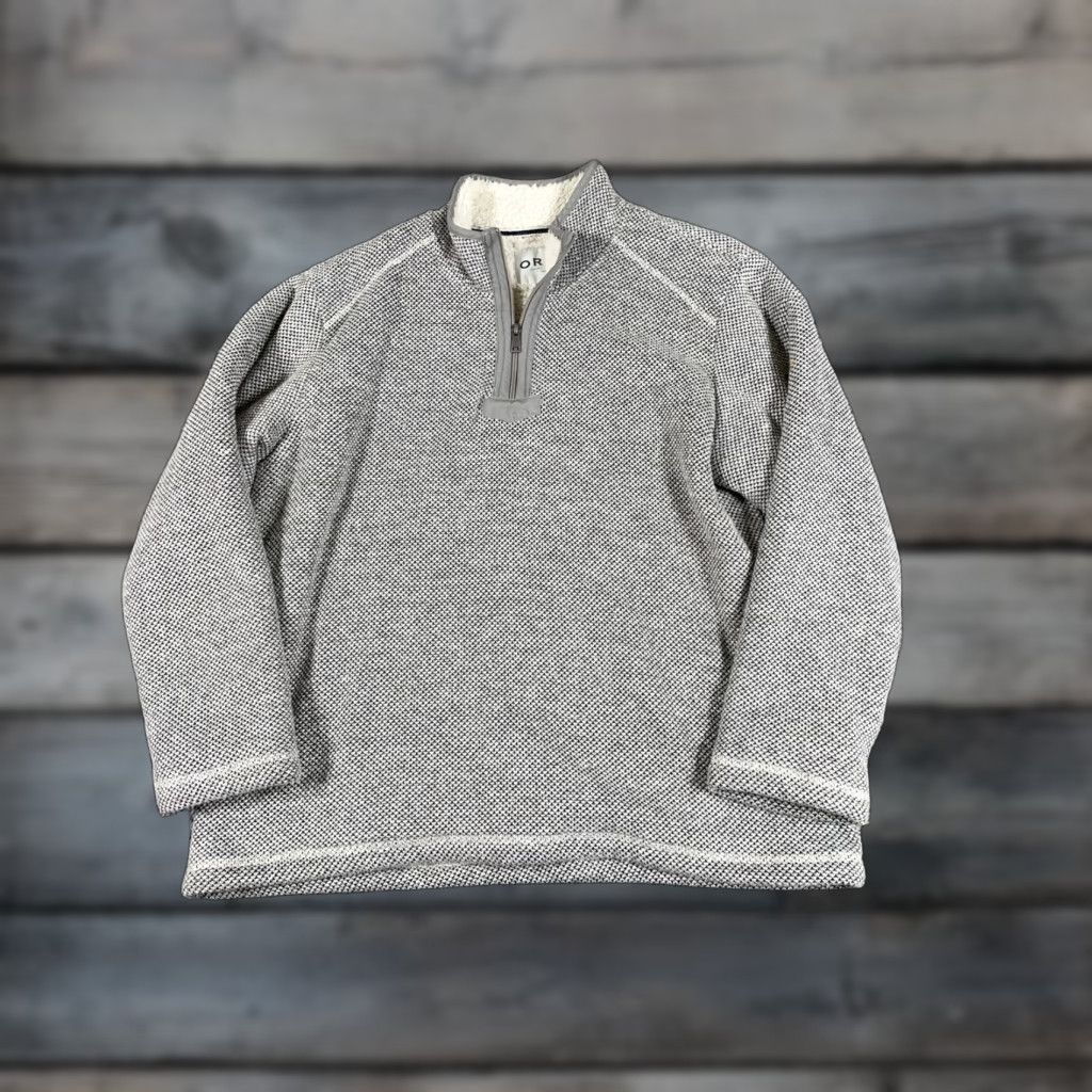 Orvis Orvis Pullover Fleece Sweater 1/4 Zip Mock Neck 1/4 Zip Gray XL Men Knit Sherpa-Lined Size US XL / EU 56 / 4 - 1 Thumbnail