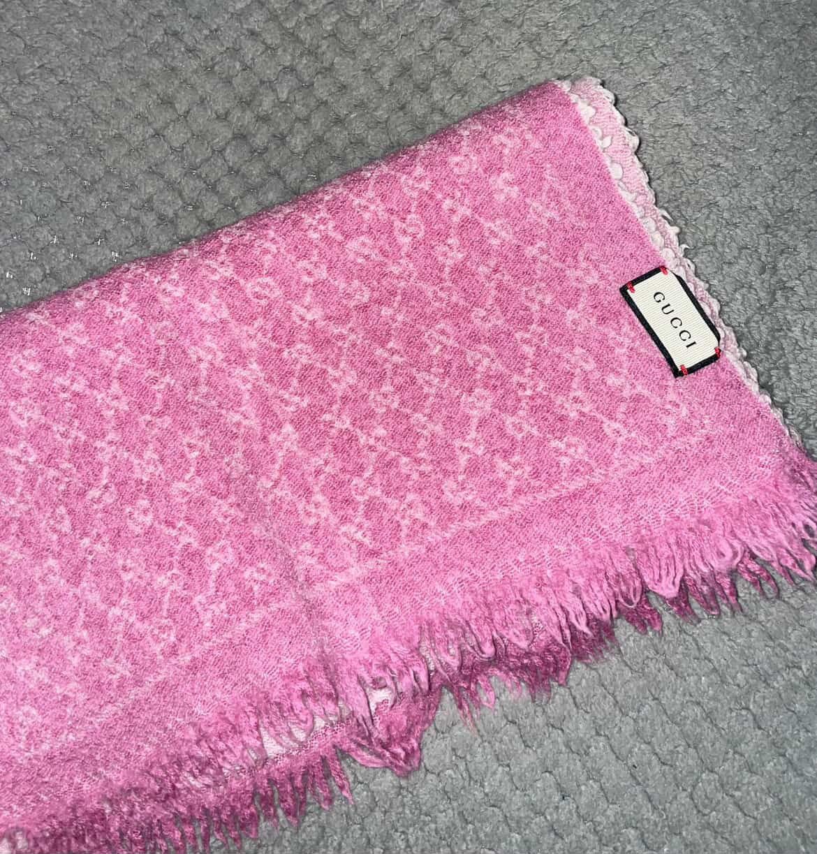 Gucci Gucci Wool Monogram Scarf Pink Color Size ONE SIZE - 3 Thumbnail