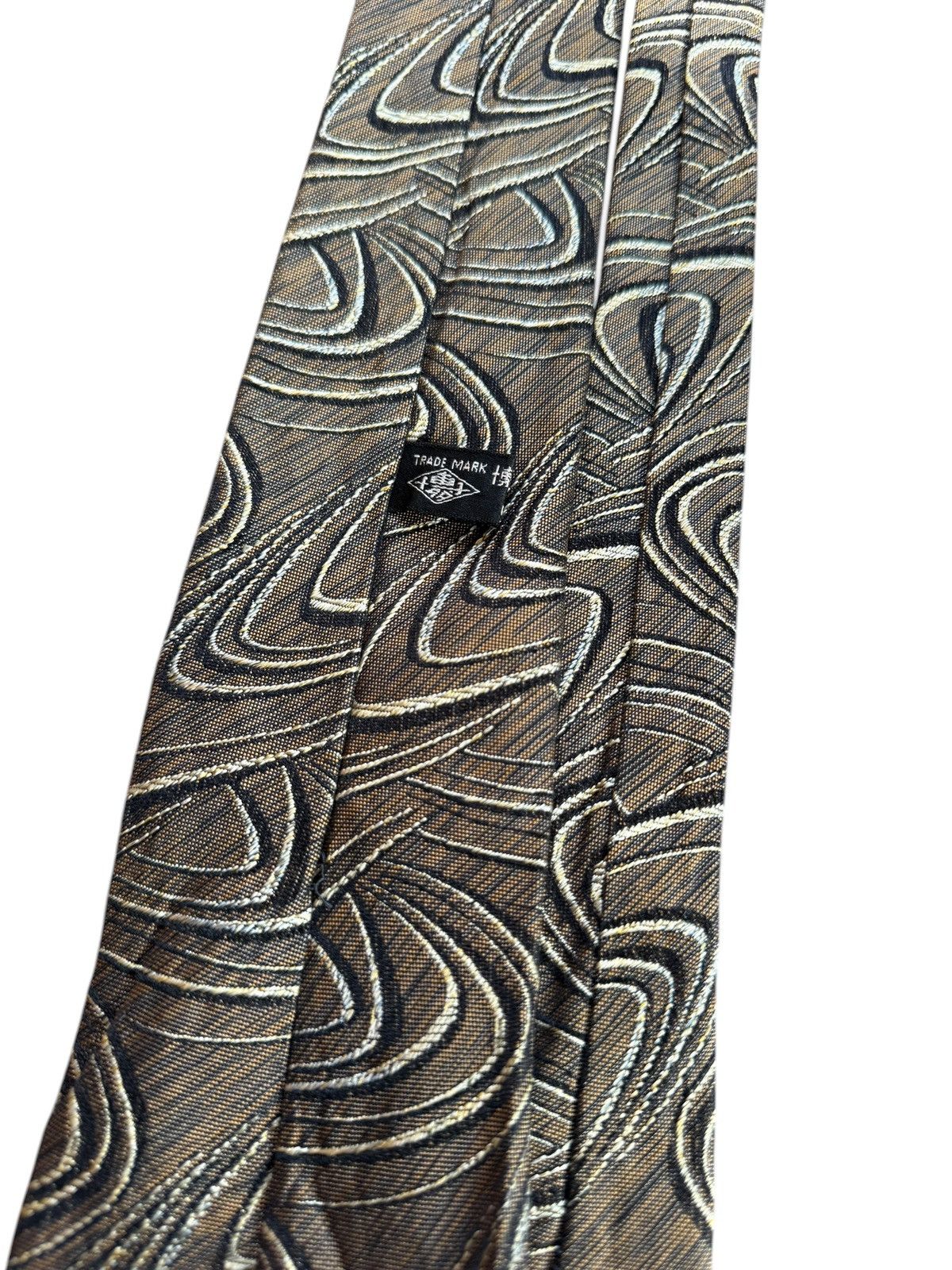 Other Vintage Brown Silk Jacquard Tie Hakata Woven Size ONE SIZE - 4 Thumbnail