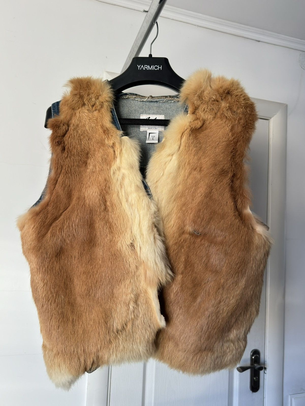 Vintage Vintage Denim Vest Fox Fur Real 100% Fur Jacket Size M / US 6-8 / IT 42-44 - 1 Thumbnail