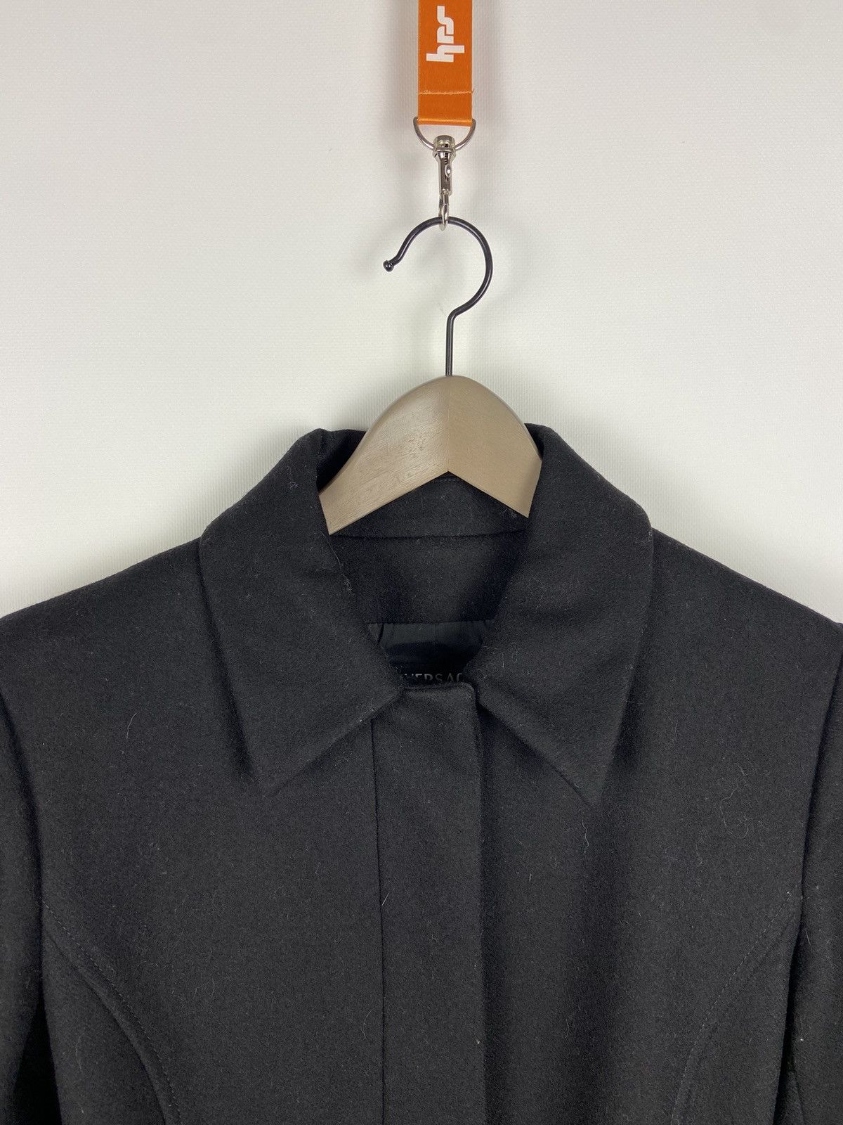 Versace Jeans Couture Vintage Versace Jeans Couture Black Womens Wool Belt Coat Size XS / US 0-2 / IT 36-38 - 3 Thumbnail