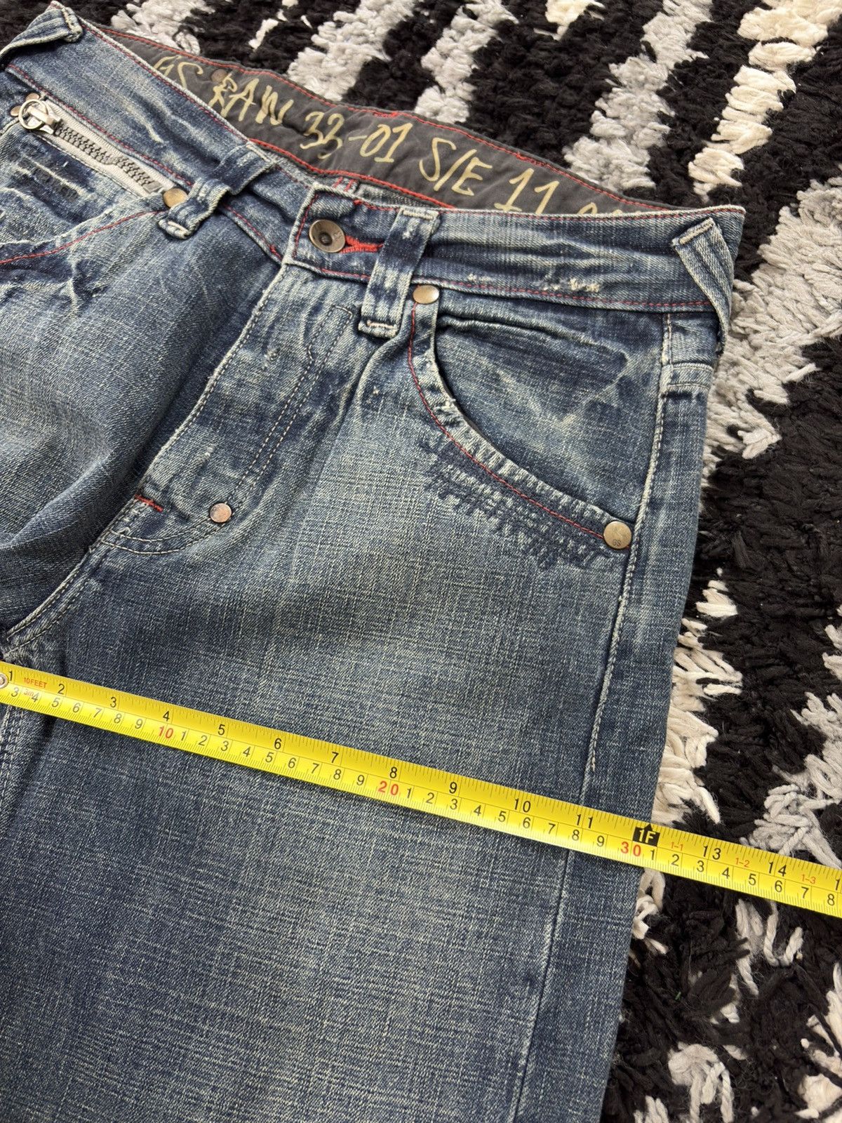 Baggy g-star raw jeans washed navy studded oversized gstar