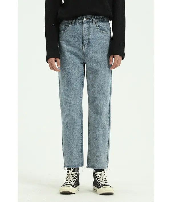 VIBE Light Blue Retro Loose Straight Cropped Jeans Size US 32 / EU 48 - 1 Thumbnail