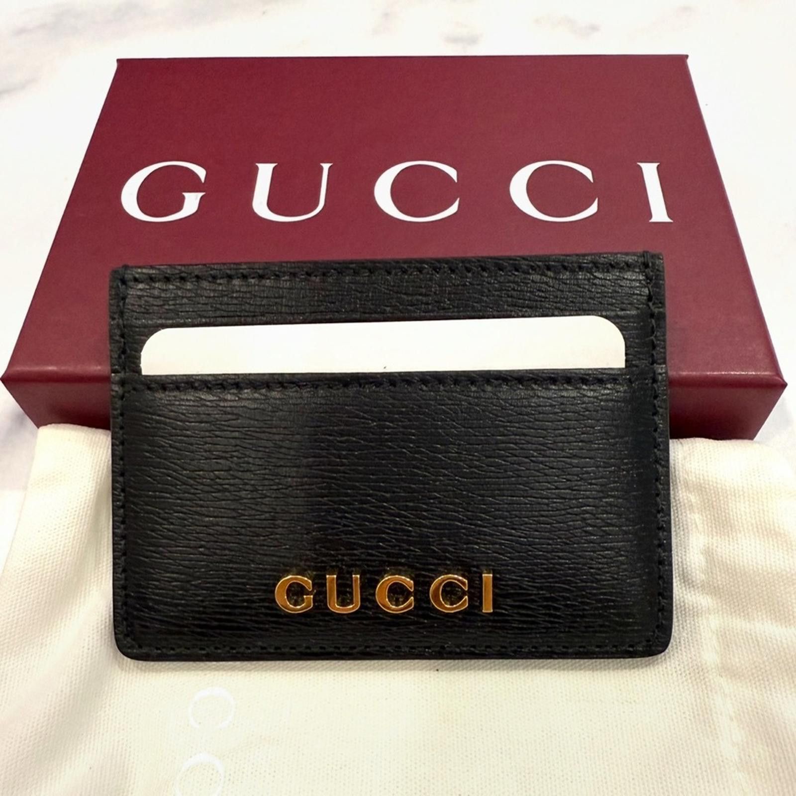 Gucci Gucci Black and Gold Card Holder Size ONE SIZE - 3 Thumbnail