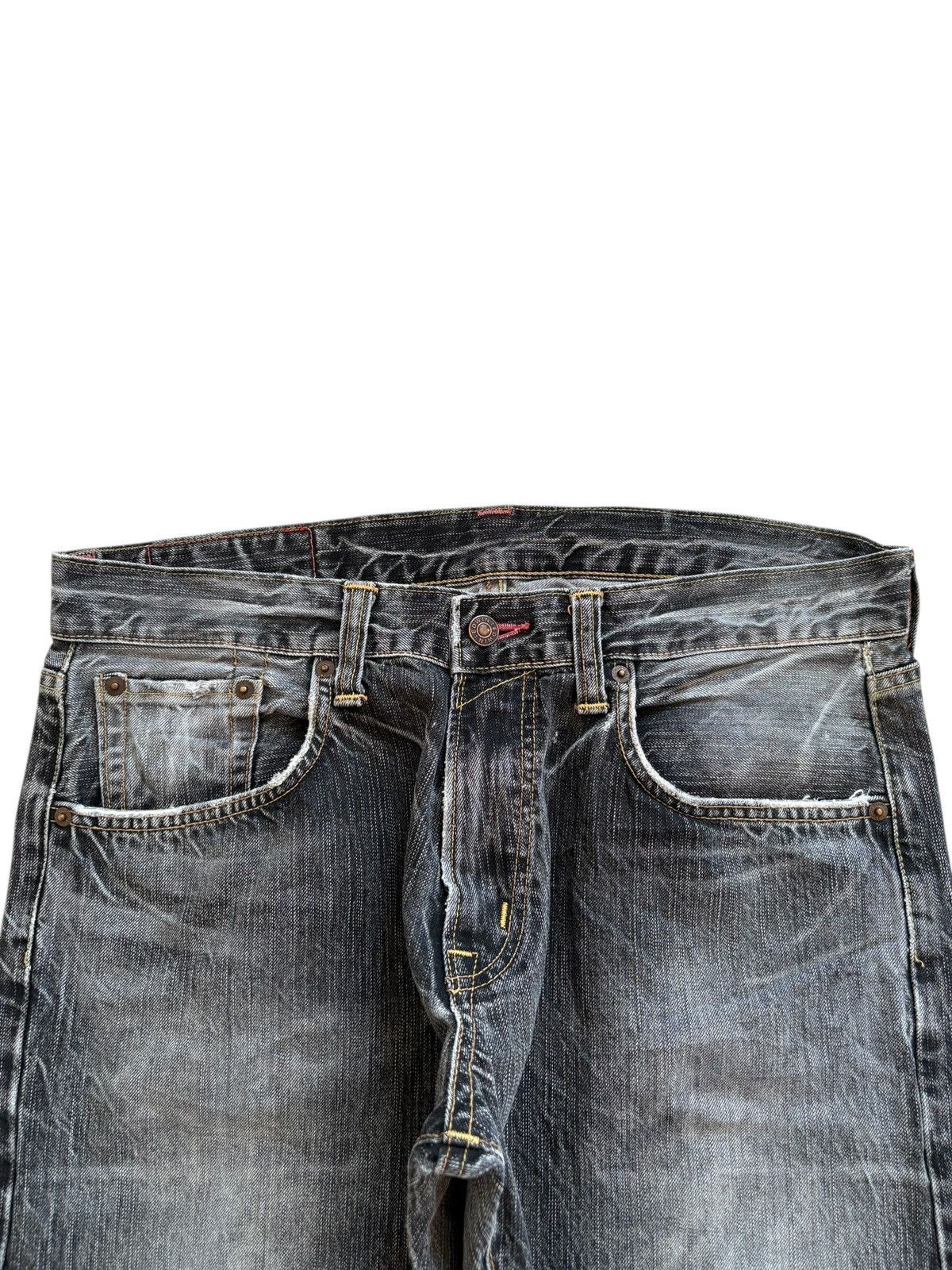 Edwin × Japanese Brand Vintage Edwin 535 Patches Distressed Ripped Loose Baggy Jean Size US 35 - 4 Thumbnail