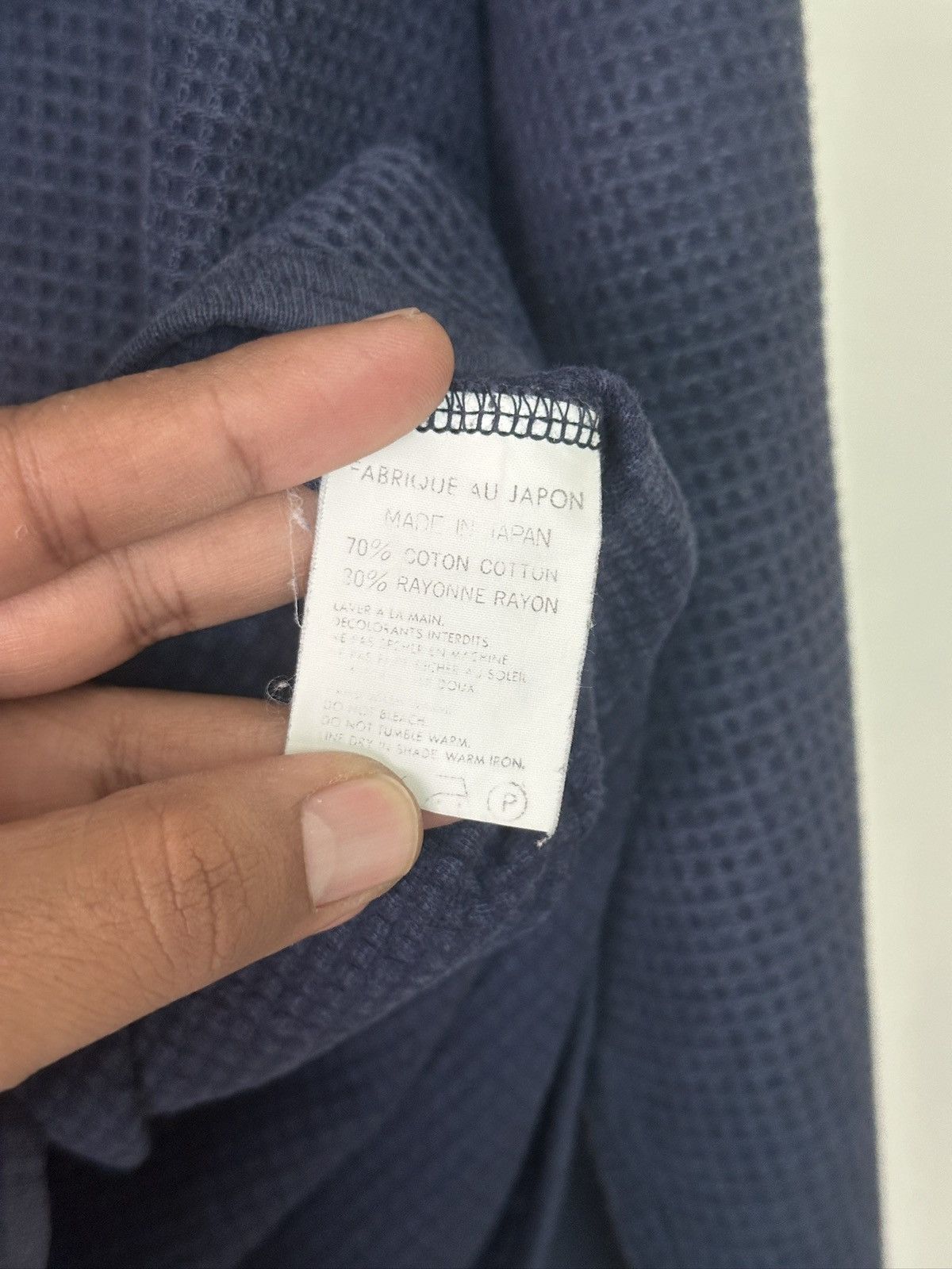 Yohji Yamamoto 1990s Yohji Yamamoto Waffle Knit thermal Tshirt Size US L / EU 52-54 / 3 - 6 Thumbnail