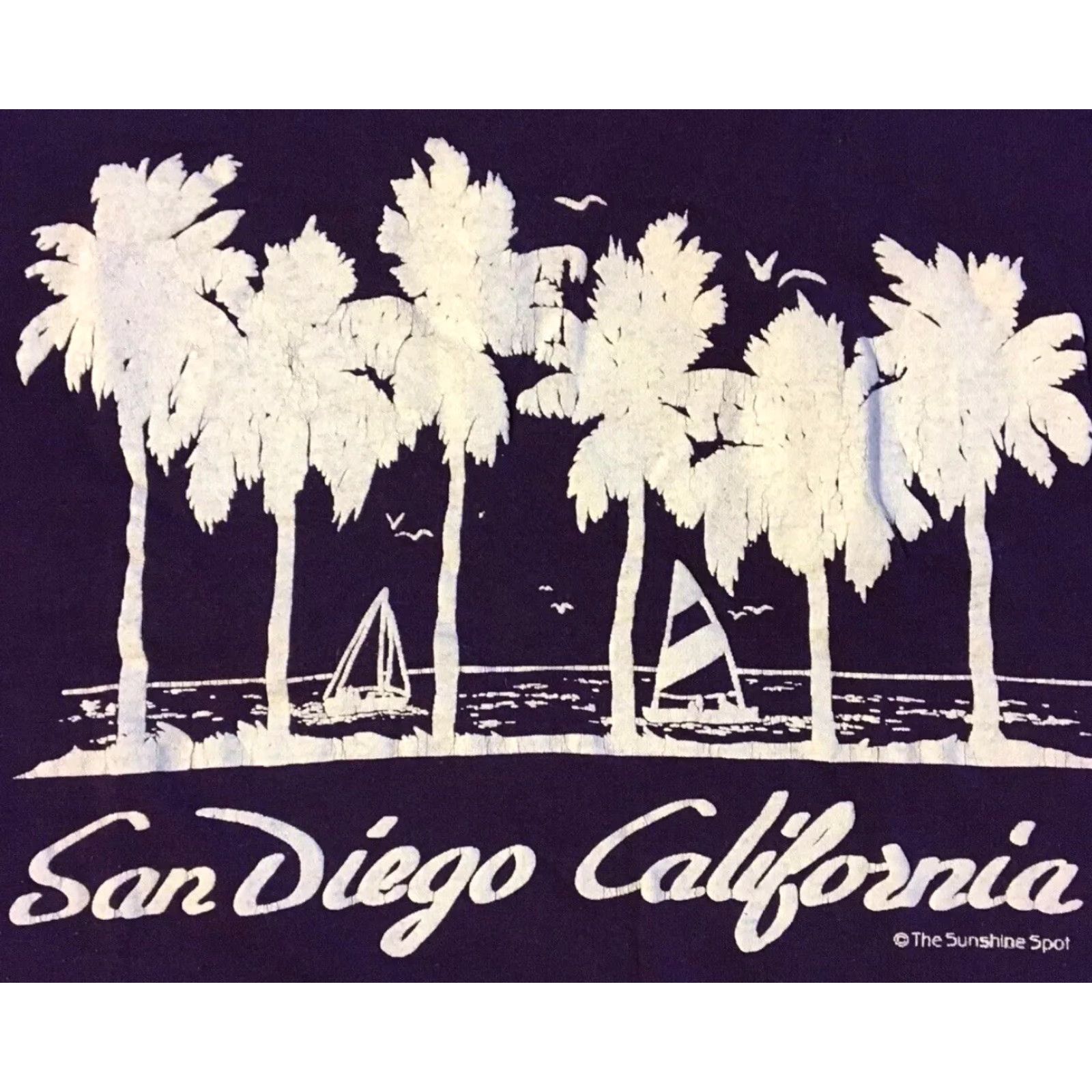 Vintage VINTAGE San Diego 80s Shirt S California Beach Palm Tree Surf Grunge OP 90s Single Stitch T-Shirt Mens Purple Size S Size US S / EU 44-46 / 1 - 2 Thumbnail