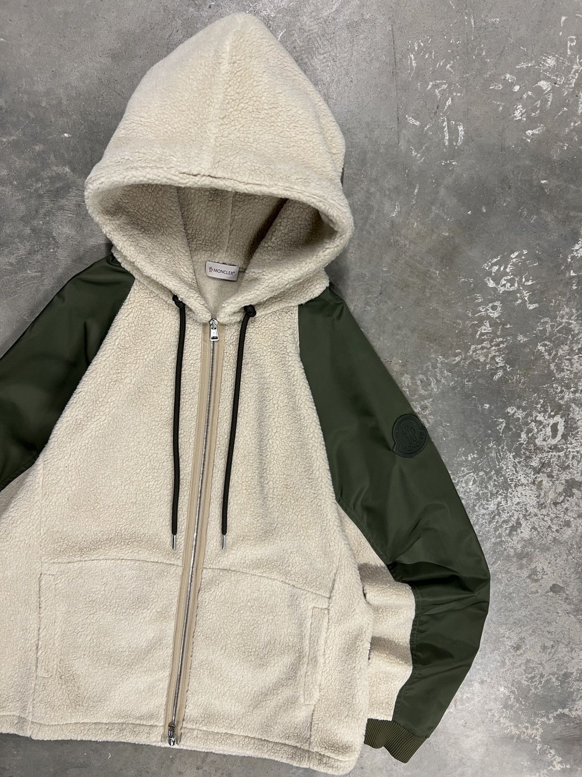 Moncler Moncler Teddy Fleece Wool Nylon Hooded Jacket Size US XL / EU 56 / 4 - 3 Thumbnail