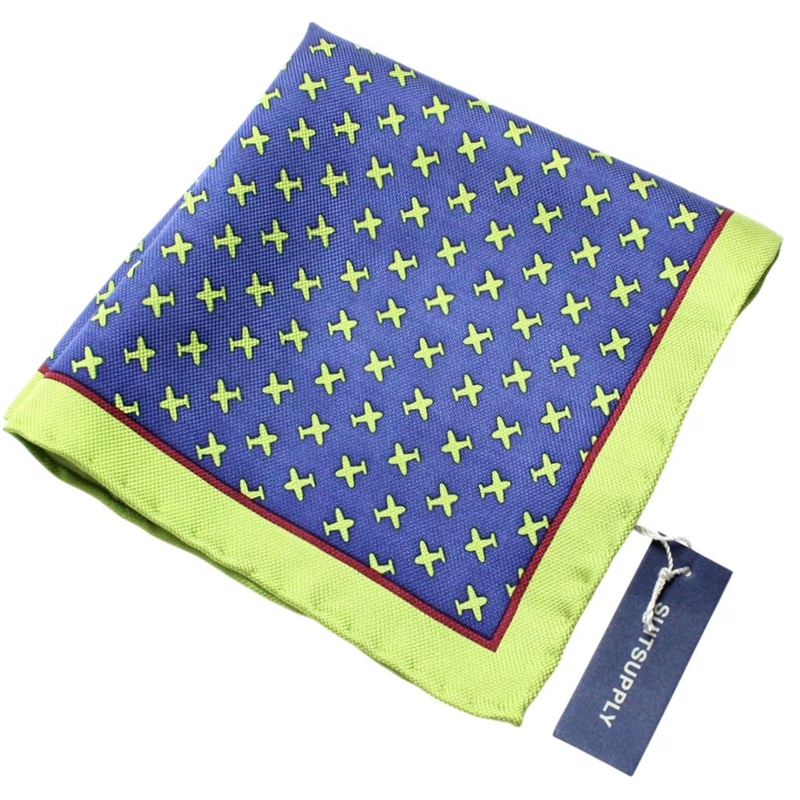 Suitsupply SUITSUPPLY Handkerchief Men's ONE SIZE Pure Silk Airplane Graphic Pocket Square Size ONE SIZE - 2 Thumbnail