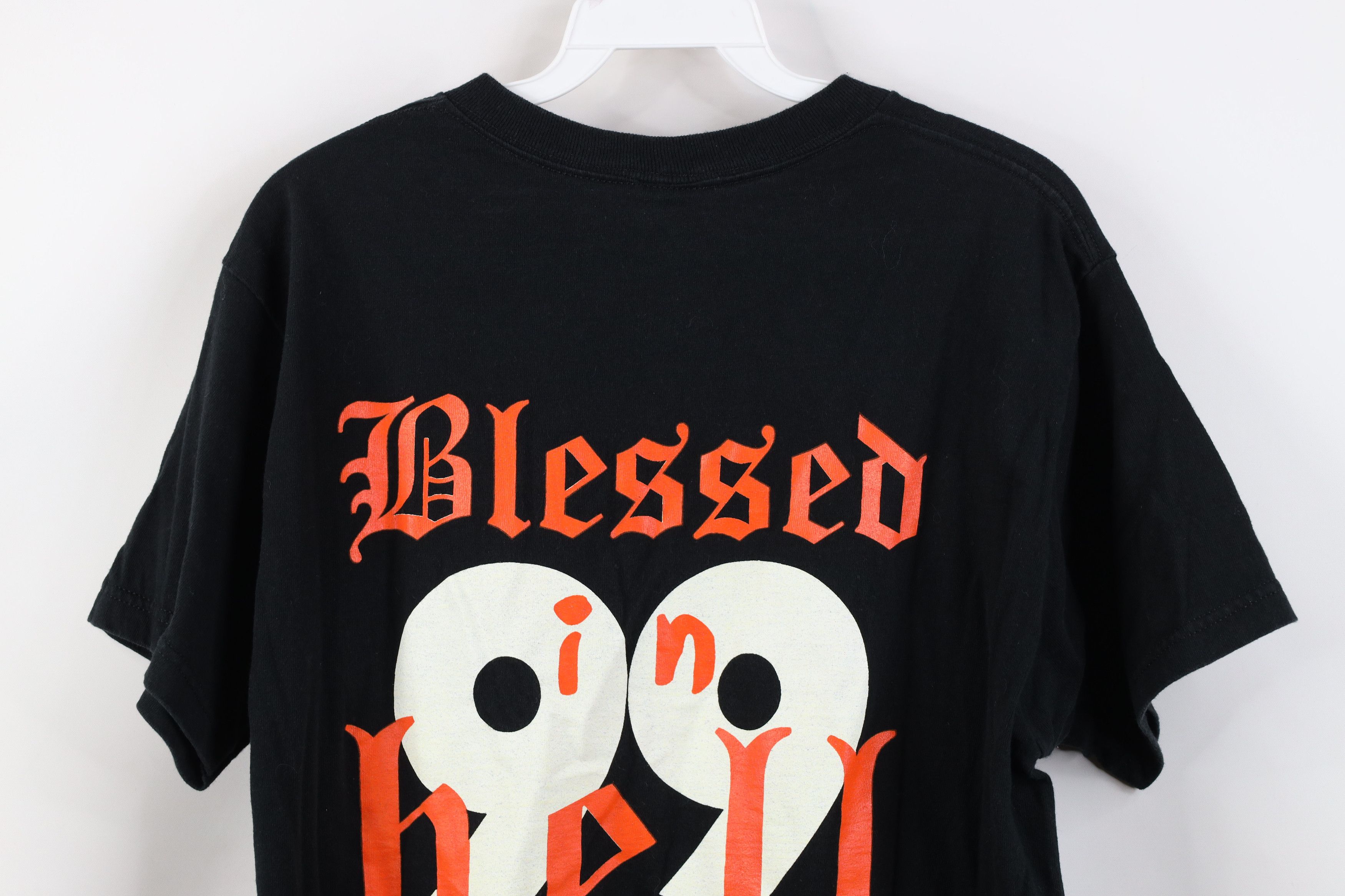 Vintage Vintage 90s Streetwear Blessed In Hell Michigan T-Shirt Size US M / EU 48-50 / 2 - 12 Thumbnail