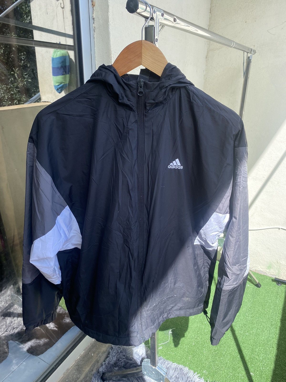 Adidas × Vintage Adidas windbreaker Hoodies Left logo 🚀 Size US L / EU 52-54 / 3 - 8 Thumbnail