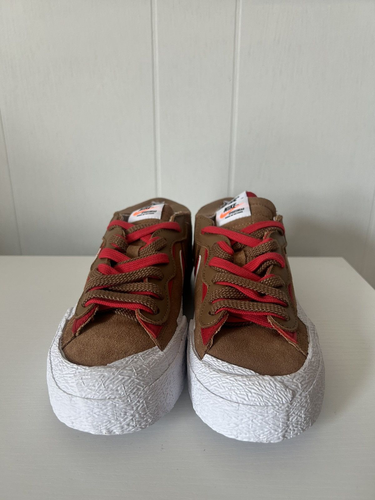 Nike × Sacai Nike Sacai Blazer Low British Tan / University Red Size US 6.5 / EU 39-40 - 3 Thumbnail