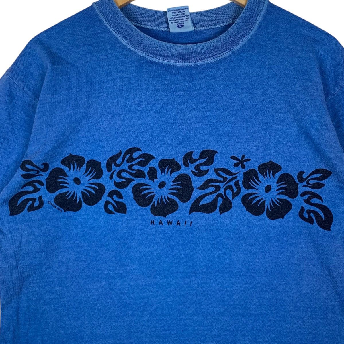 Other Vintage 90’ CRAZY SHIRTS Blue Hawaii Dyed Floral Tee Shirt Size M / US 6-8 / IT 42-44 - 3 Thumbnail