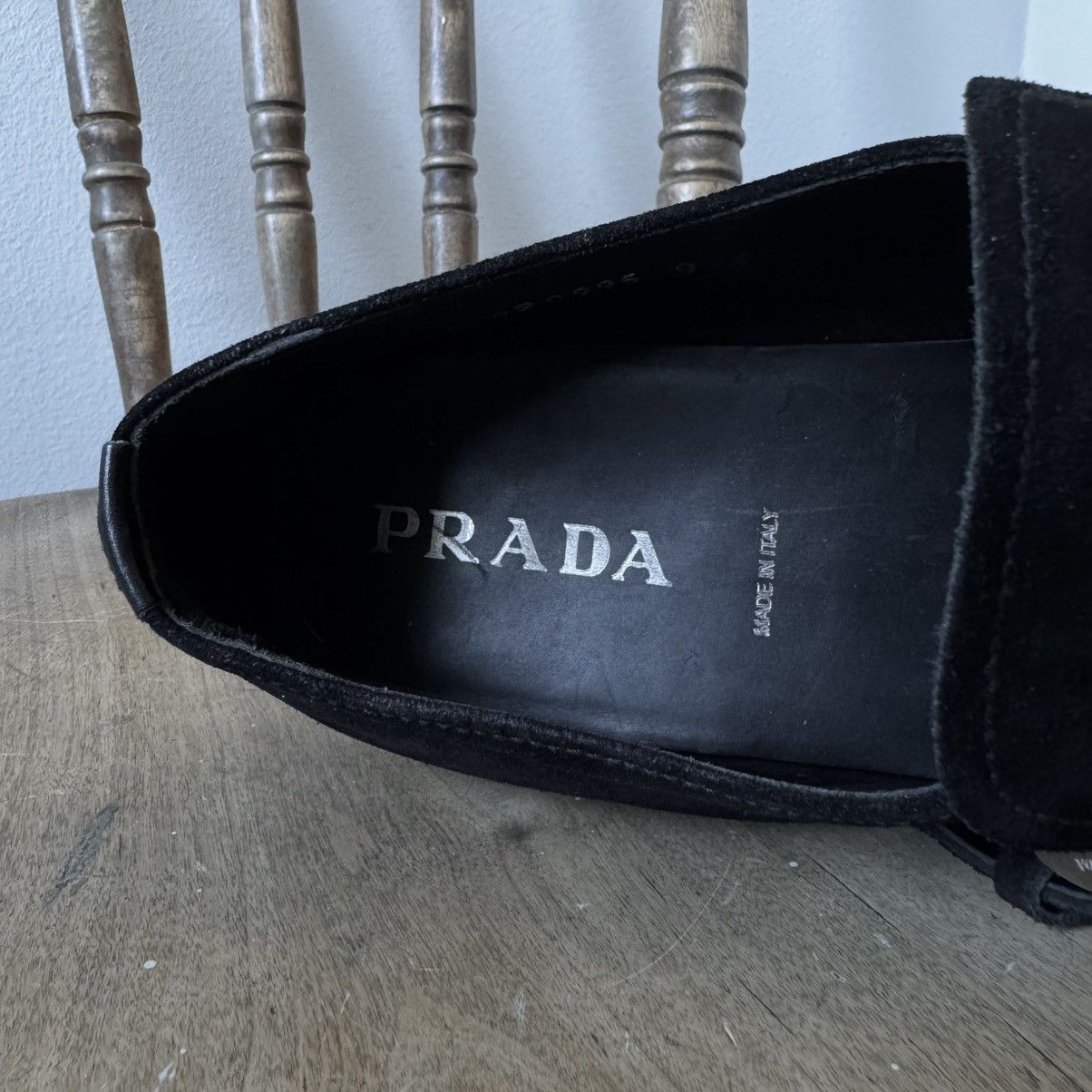 Prada Prada 2000’s Black Suede Buckle Leather Loafers Size US 12 / EU 45 - 9 Thumbnail