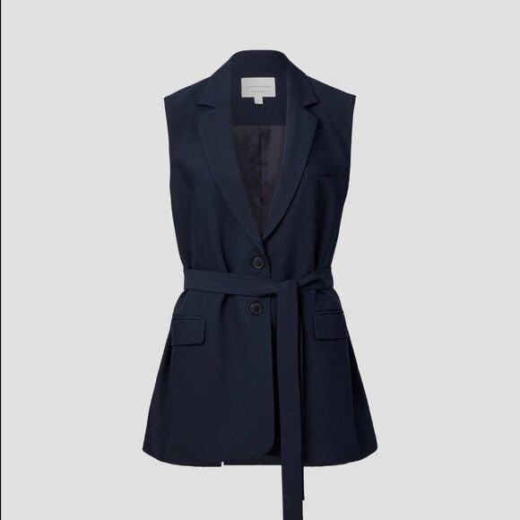Other VIKTORIA & WOODS Repertoire Navy Blue Sleeveless Blazer Size S / US 4 / IT 40 - 3 Thumbnail