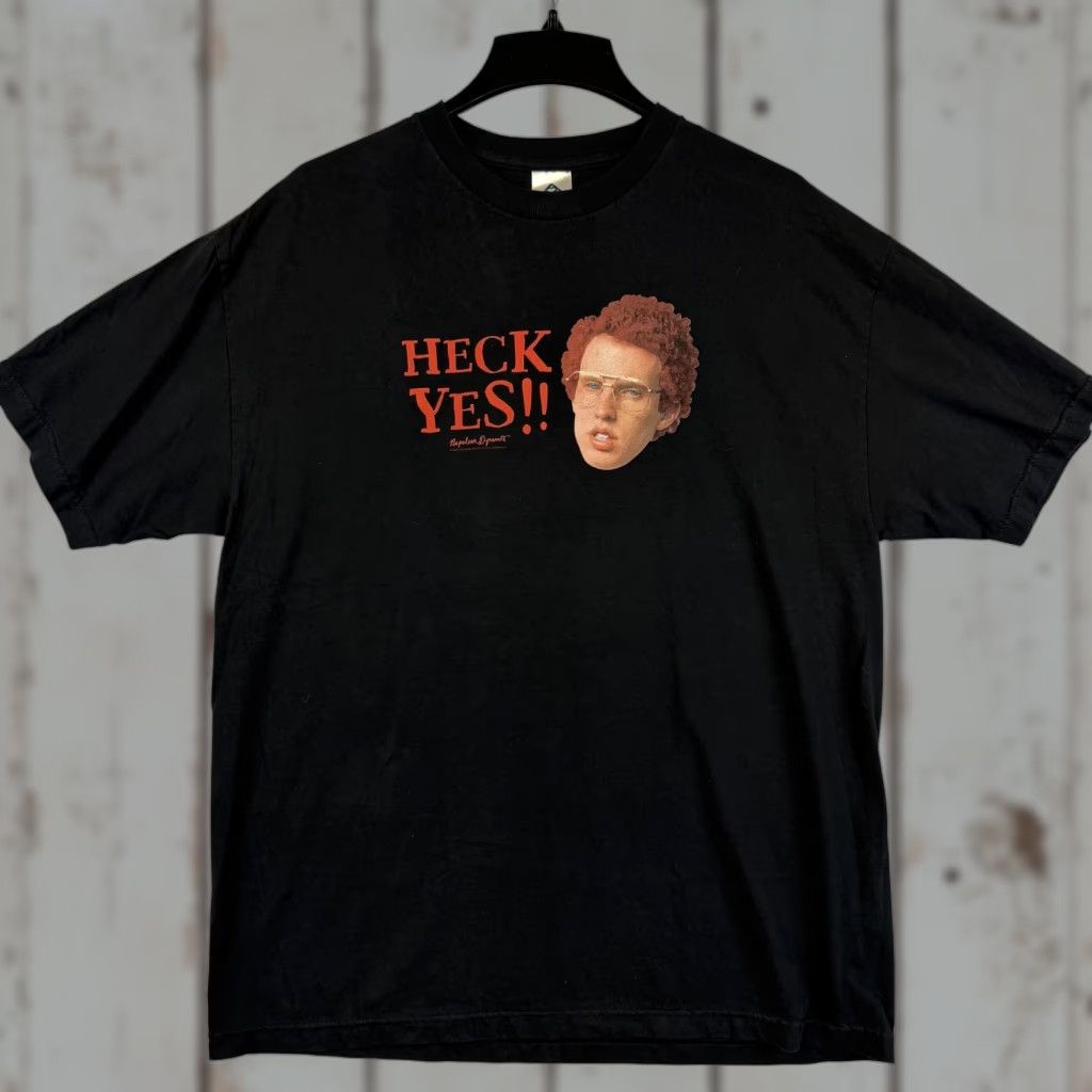 Vintage VINTAGE Napoleon Dynamite Shirt Mens XL Black Heck Yes Graphic Movie Comedy 00s Size US XL / EU 56 / 4 - 1 Thumbnail