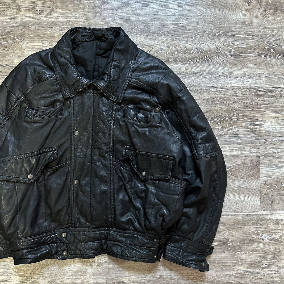 Vintage LGB Leather Jacket Archival Y2K Moto Distressed