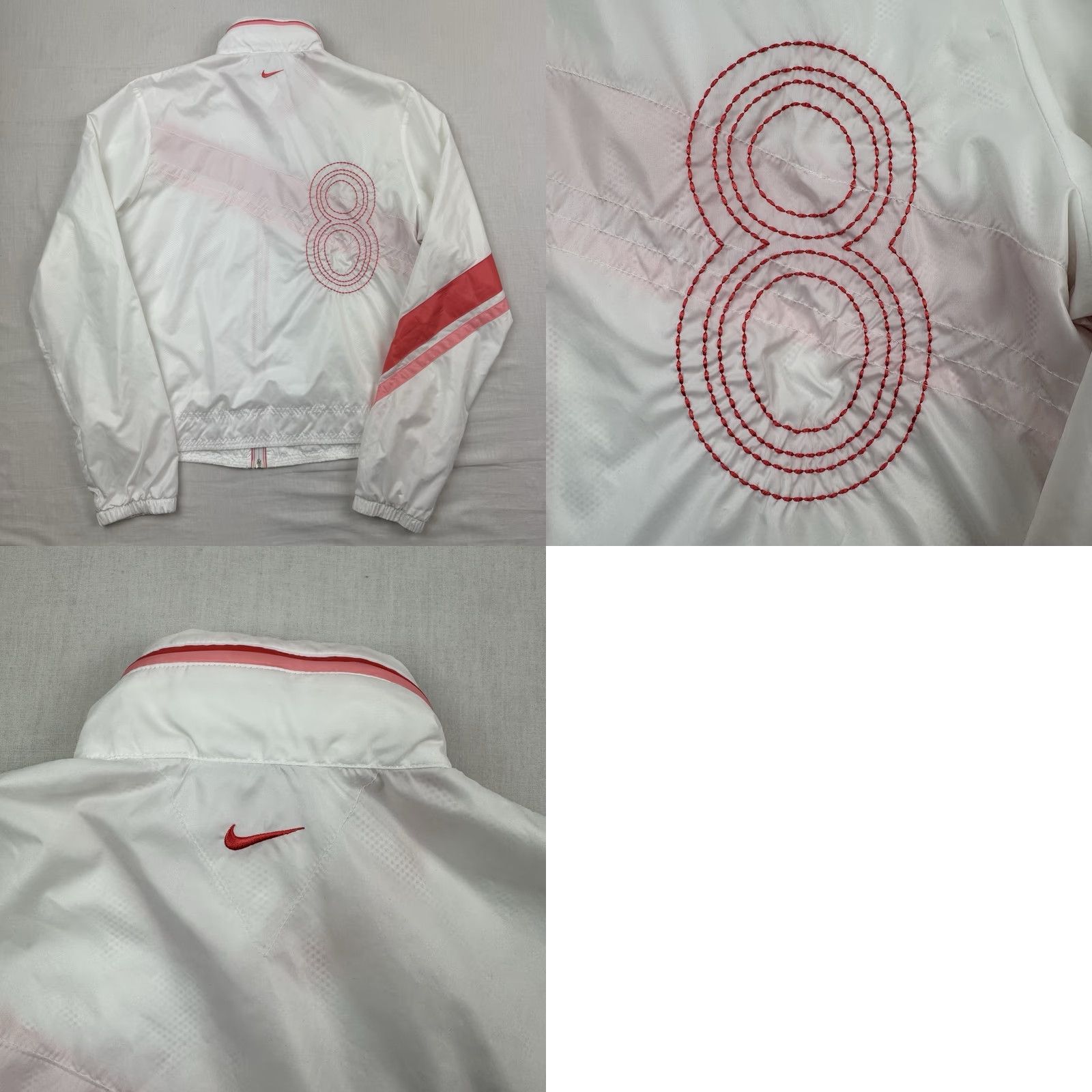 Nike VINTAGE Nike Windbreaker Womens Jacket M White Hooded Sports 90s Y2K Size M / US 6-8 / IT 42-44 - 10 Thumbnail