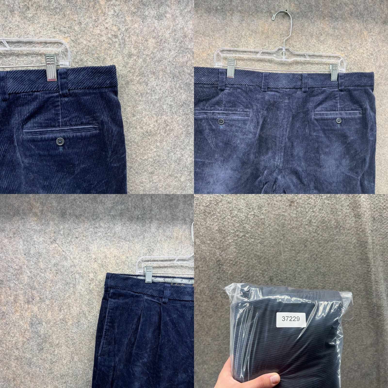 Brooks Brothers Brooks Brothers Elliot Fit Pants Men 40x30 Navy Corduroy Cotton Stretch Pleated Regular Straight Size US 40 / EU 56 - 8 Thumbnail