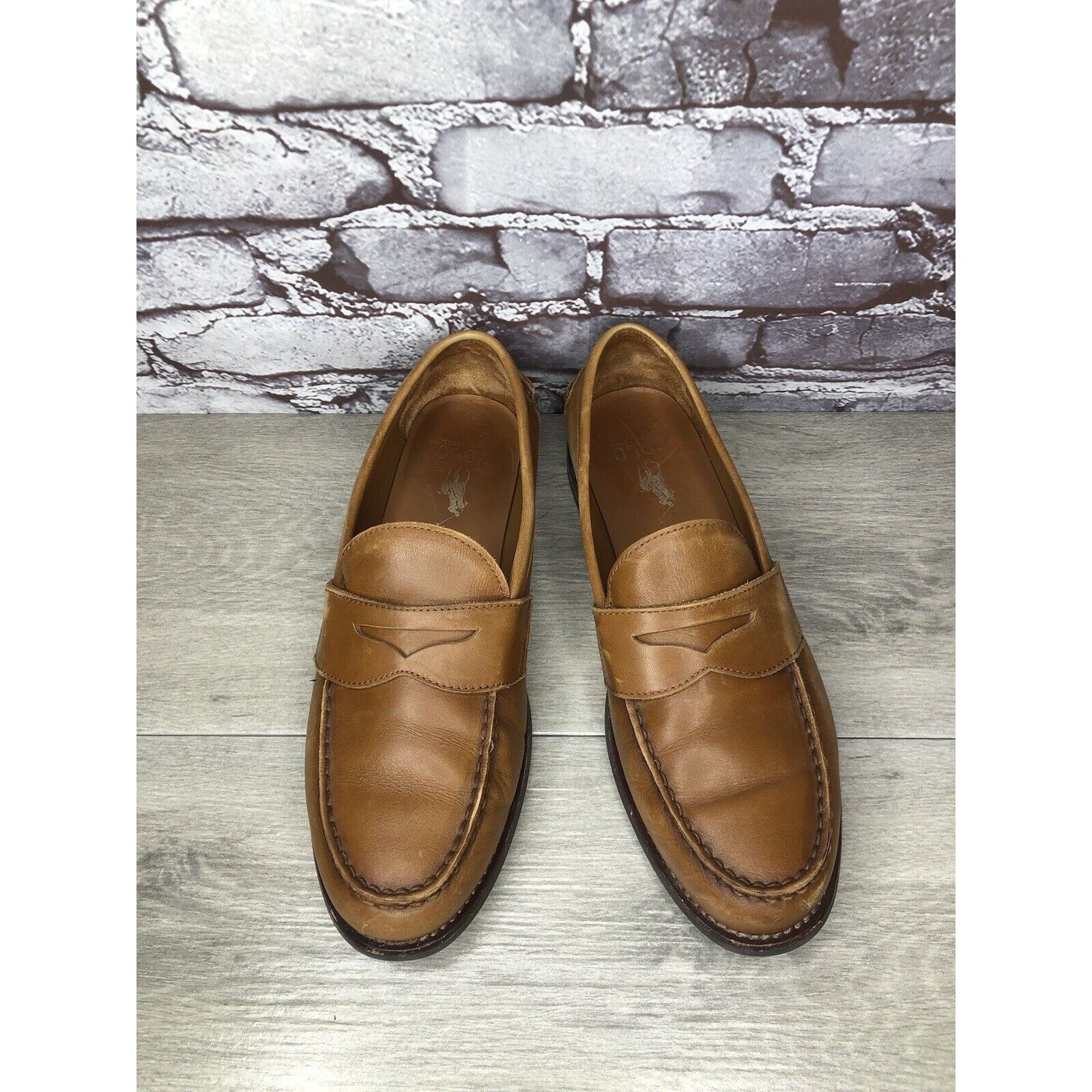 Polo Ralph Lauren Polo Ralph Lauren Alston Penny Brown Leather Dress Loafers M Size US 9.5 / EU 42-43 - 11 Thumbnail