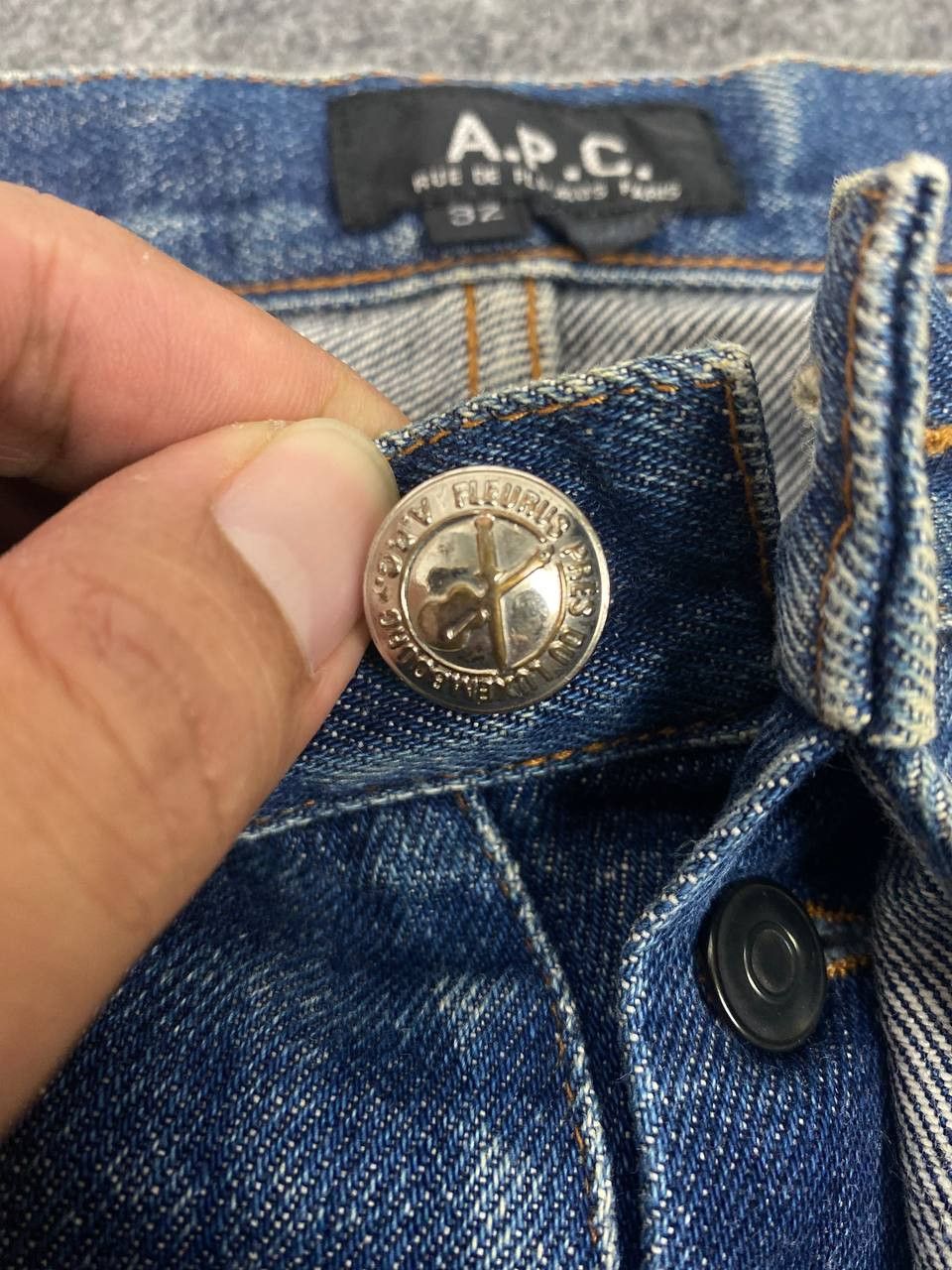A.P.C. vintage apc japan selvedge distressed denim nice design Size US 33 - 16 Thumbnail