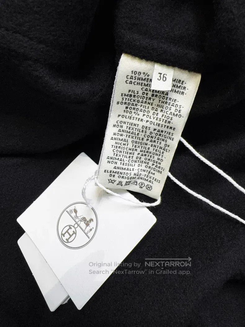 Hermes Hermes Black lace-up embroidered cashmere coat Size XS / US 0-2 / IT 36-38 - 8 Thumbnail
