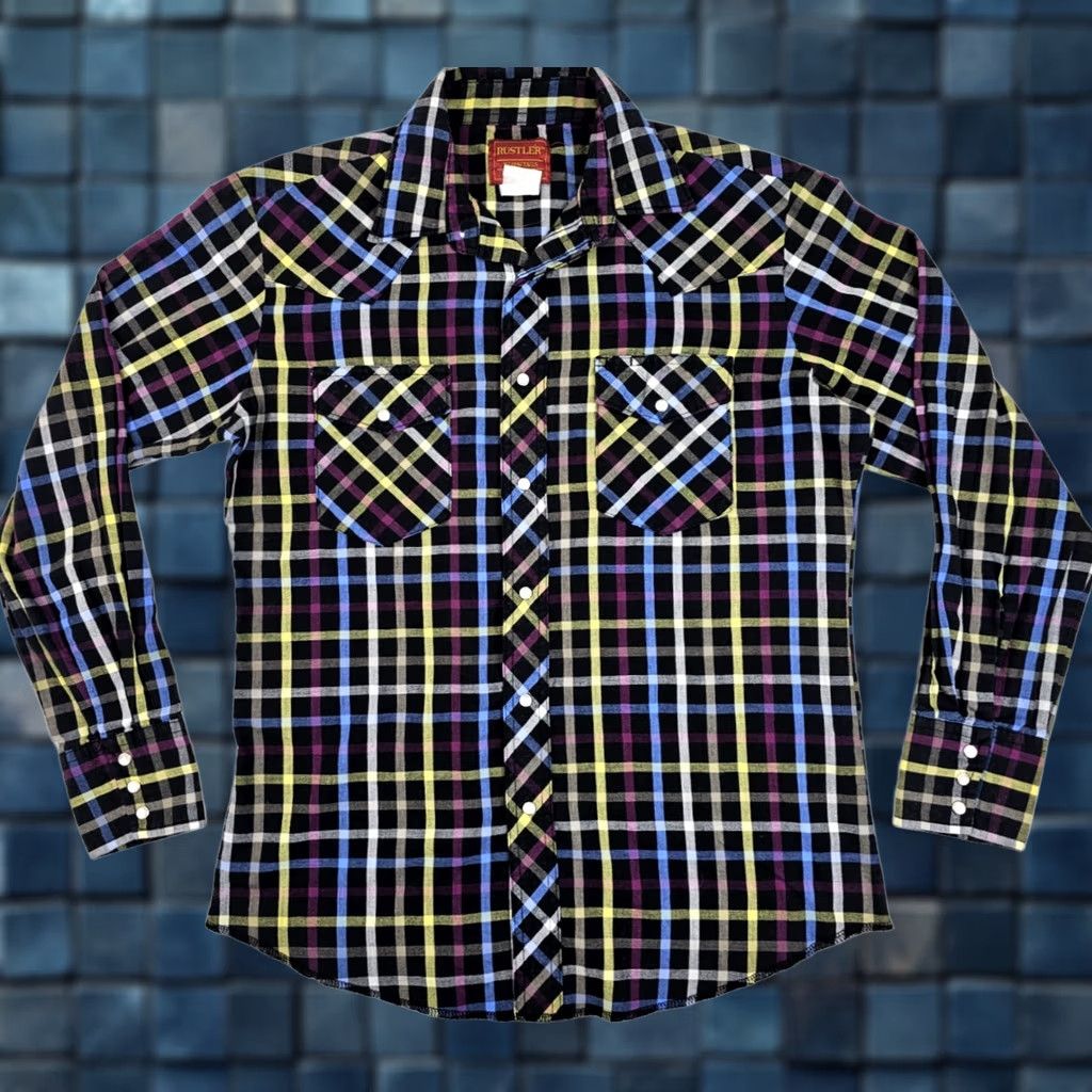Vintage VINTAGE Rustler Shirt Plaid X-Long Tail Pearl Snap Mens L Size US L / EU 52-54 / 3 - 1 Thumbnail