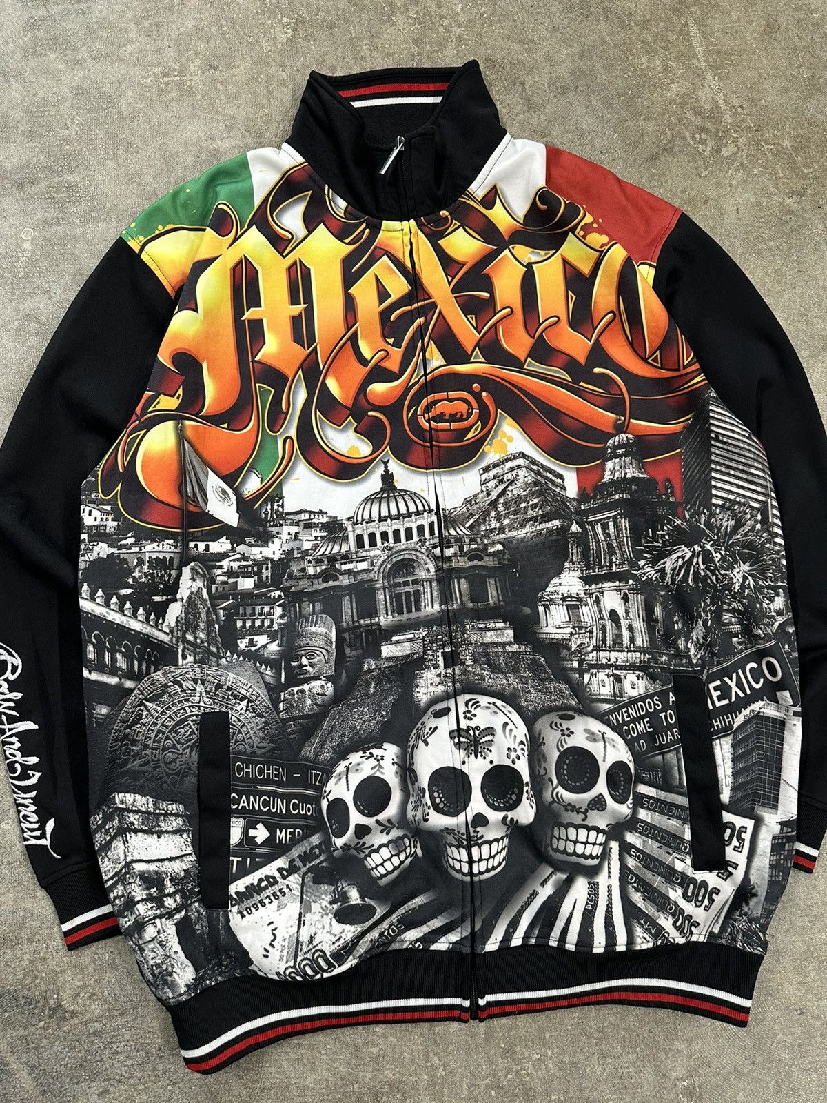 Ecko Unltd. Crazy Y2K 00s Ecko Day Of The Dead Mexico Track Jacket Size US XL / EU 56 / 4 - 3 Thumbnail