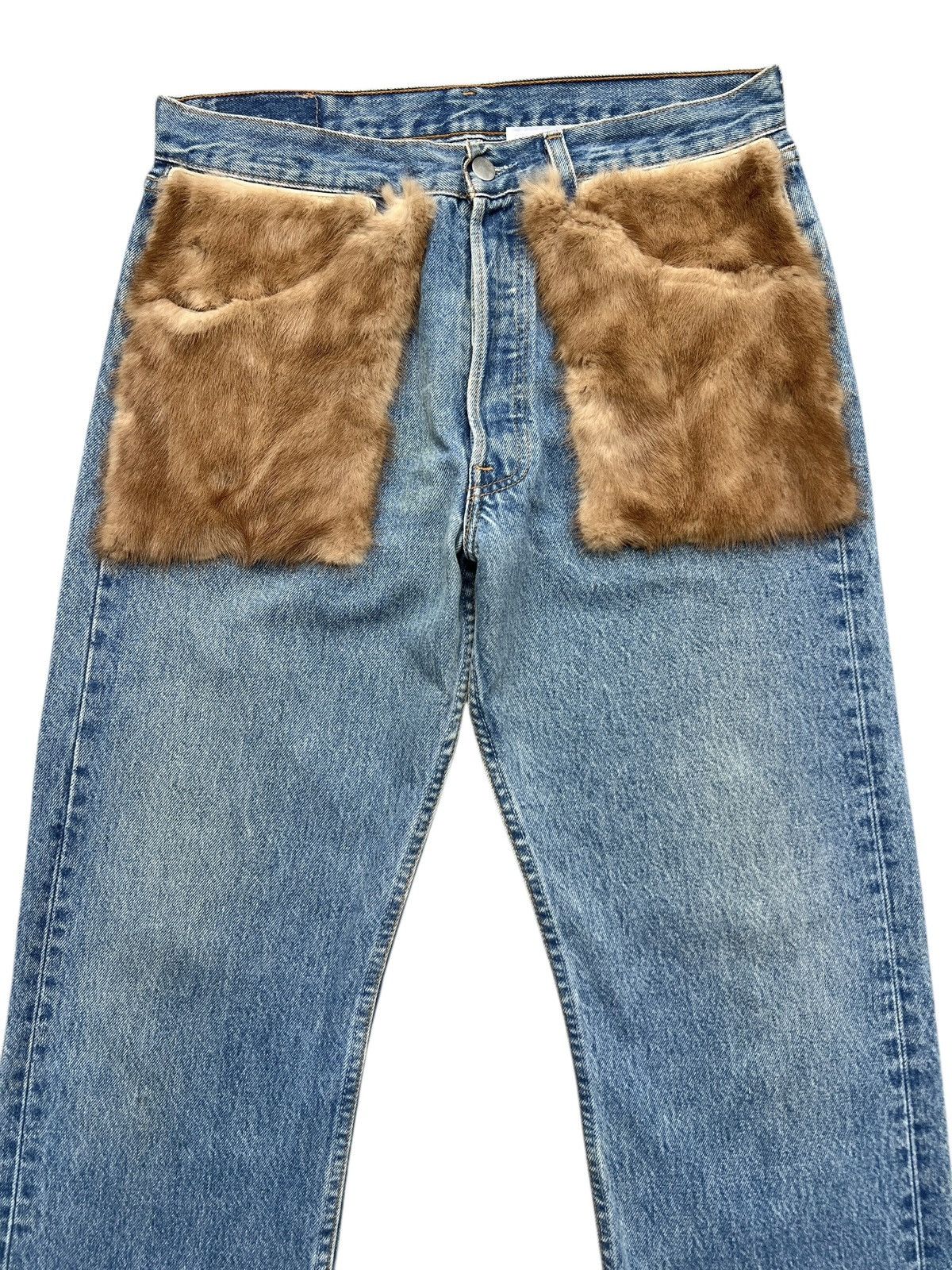 Japanese Brand 7x7 Japan Leather Pocket Fur Denim Jeans 32x30 Size US 32 / EU 48 - 4 Thumbnail