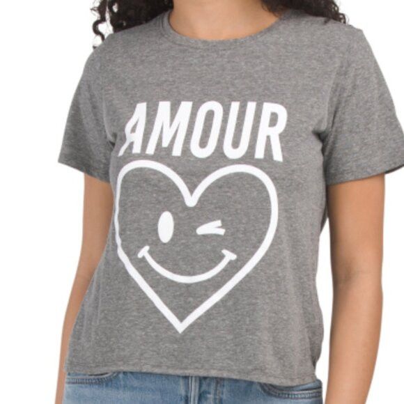 Cinq a Sept CINQ A SEPT Smiley Heart Shrunken Tee Size M / US 6-8 / IT 42-44 - 1 Thumbnail