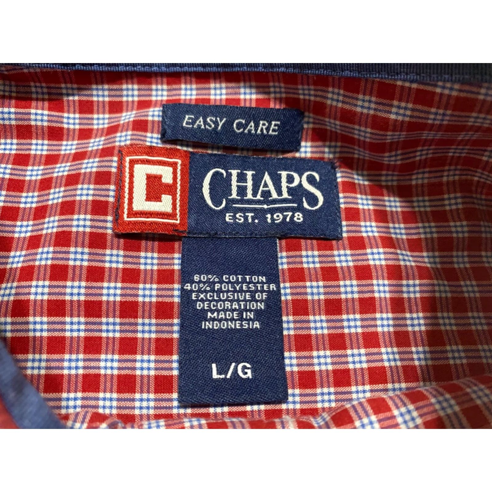 Chaps Ralph Lauren Chaps Mens Large Shirt Red Plaid Check Long Sleeve Button-Down Size US L / EU 52-54 / 3 - 5 Thumbnail