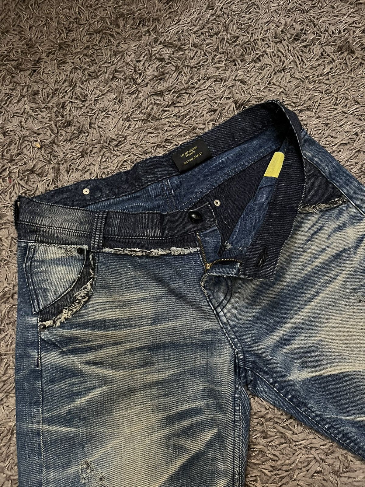 Japanese Brand 2000s GASOLINE jeans trashed faded #H3 Size US 30 / EU 46 - 5 Thumbnail